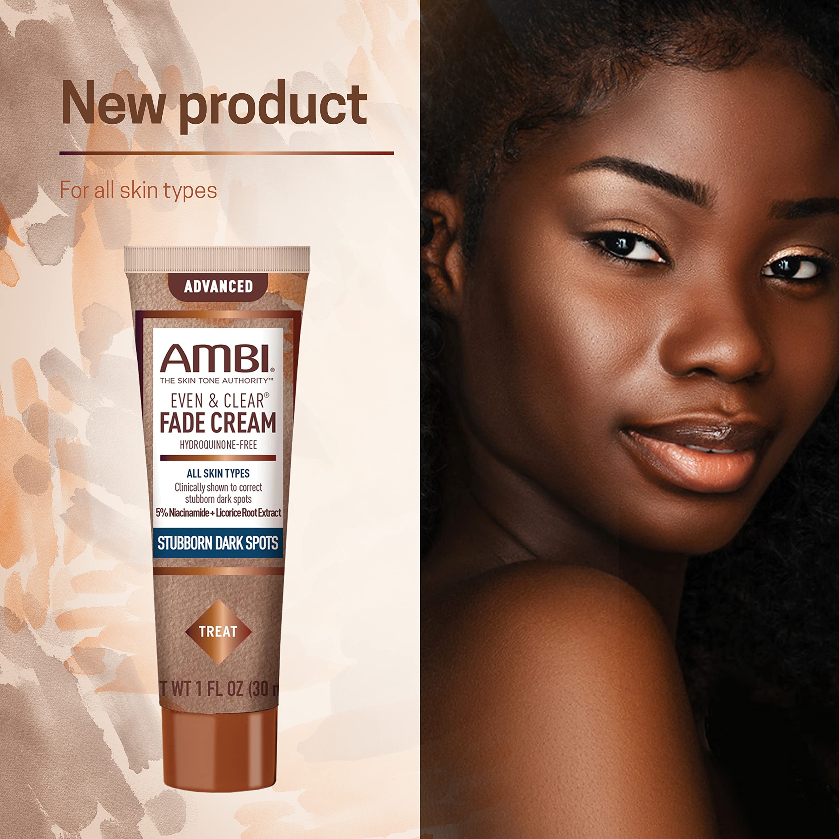 Ambi Even & Clear Advanced Fade Cream 1 fl.oz - Hydroquinone-Free, Stubborn Dark Spot Corrector 7