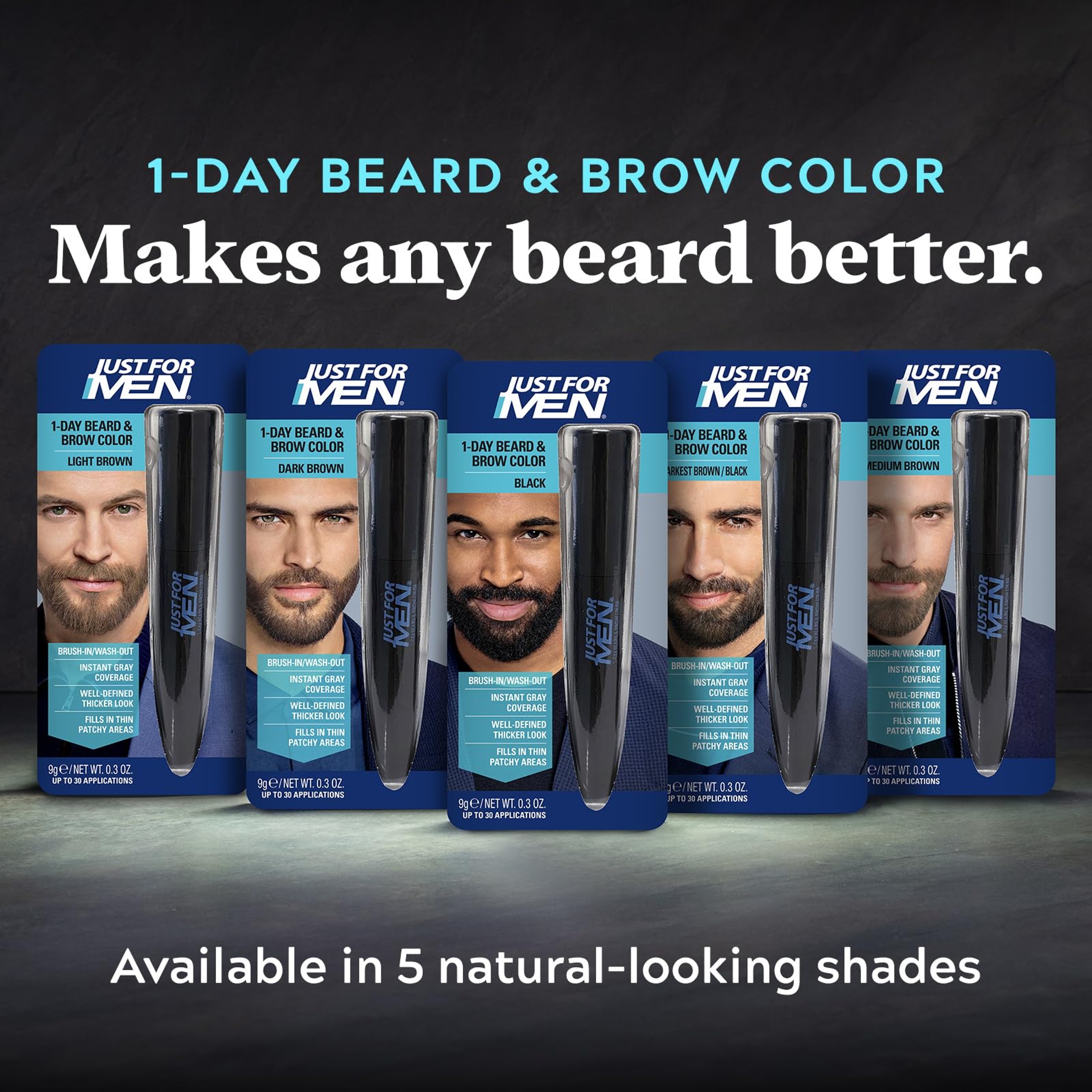 Just For Men 1-Day Beard & Brow Color, Black, 0.3 oz - Temporarily Covers Grays, Fills-In Patchy Areas 6
