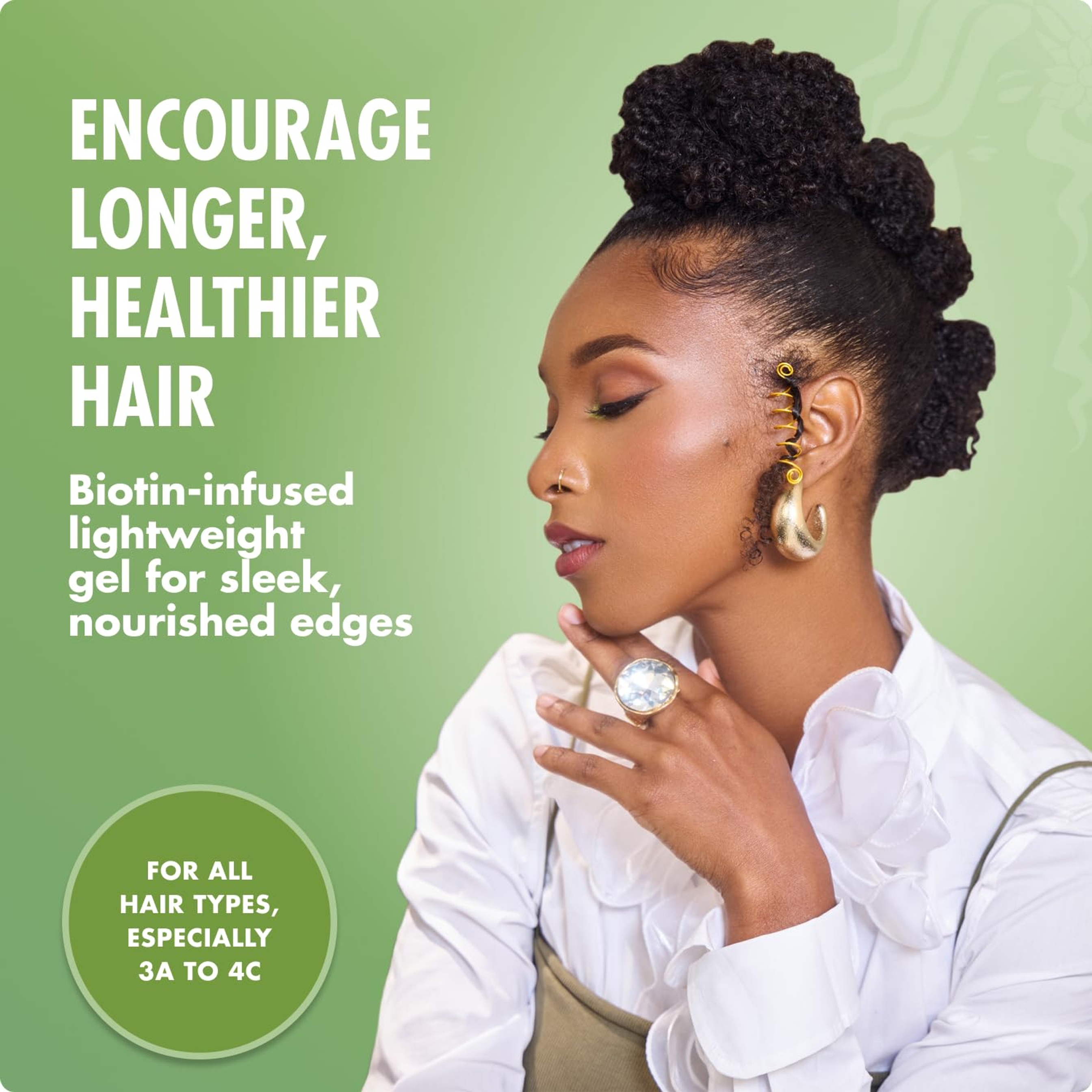 Mielle Rosemary Mint Hair Strengthening Edge Gel 2 oz - Strong Hold Hair Control Gel Infused with Biotin 4