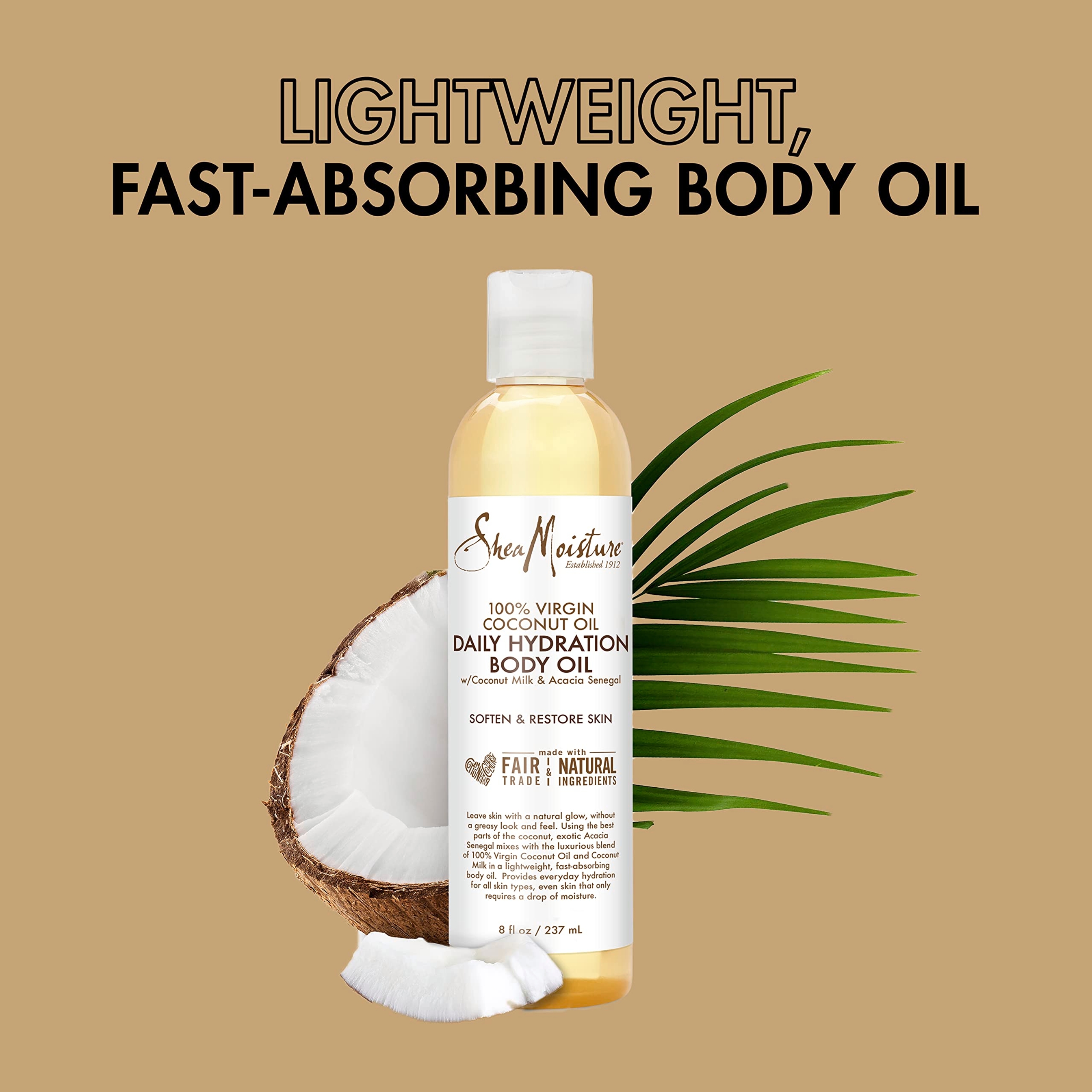 SheaMoisture Daily Hydration Body Oil 8 fl.oz - Moisturizing & Nourishing Oil for Dry Skin with Virgin Coconut Oil 4