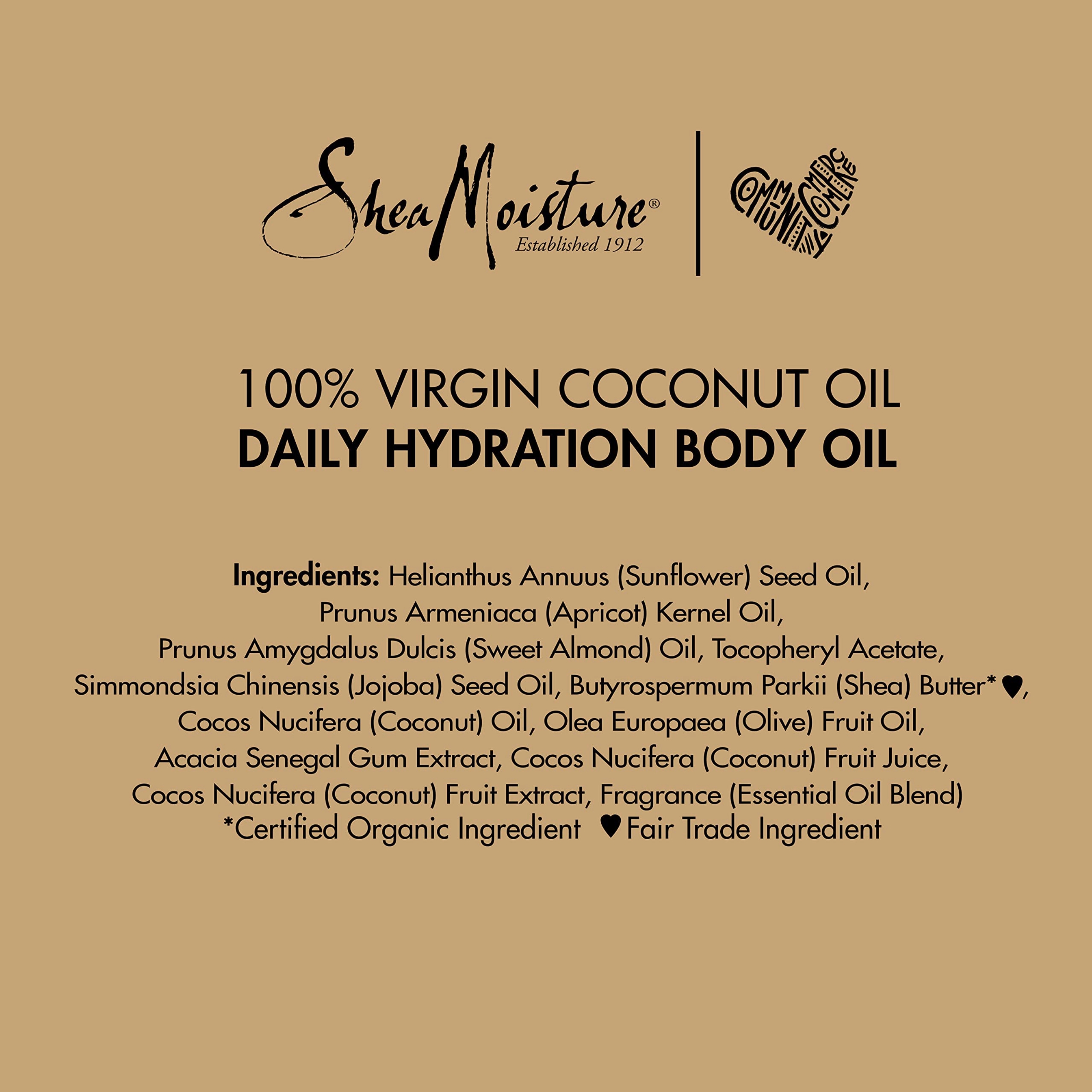 SheaMoisture Daily Hydration Body Oil 8 fl.oz - Moisturizing & Nourishing Oil for Dry Skin with Virgin Coconut Oil 9