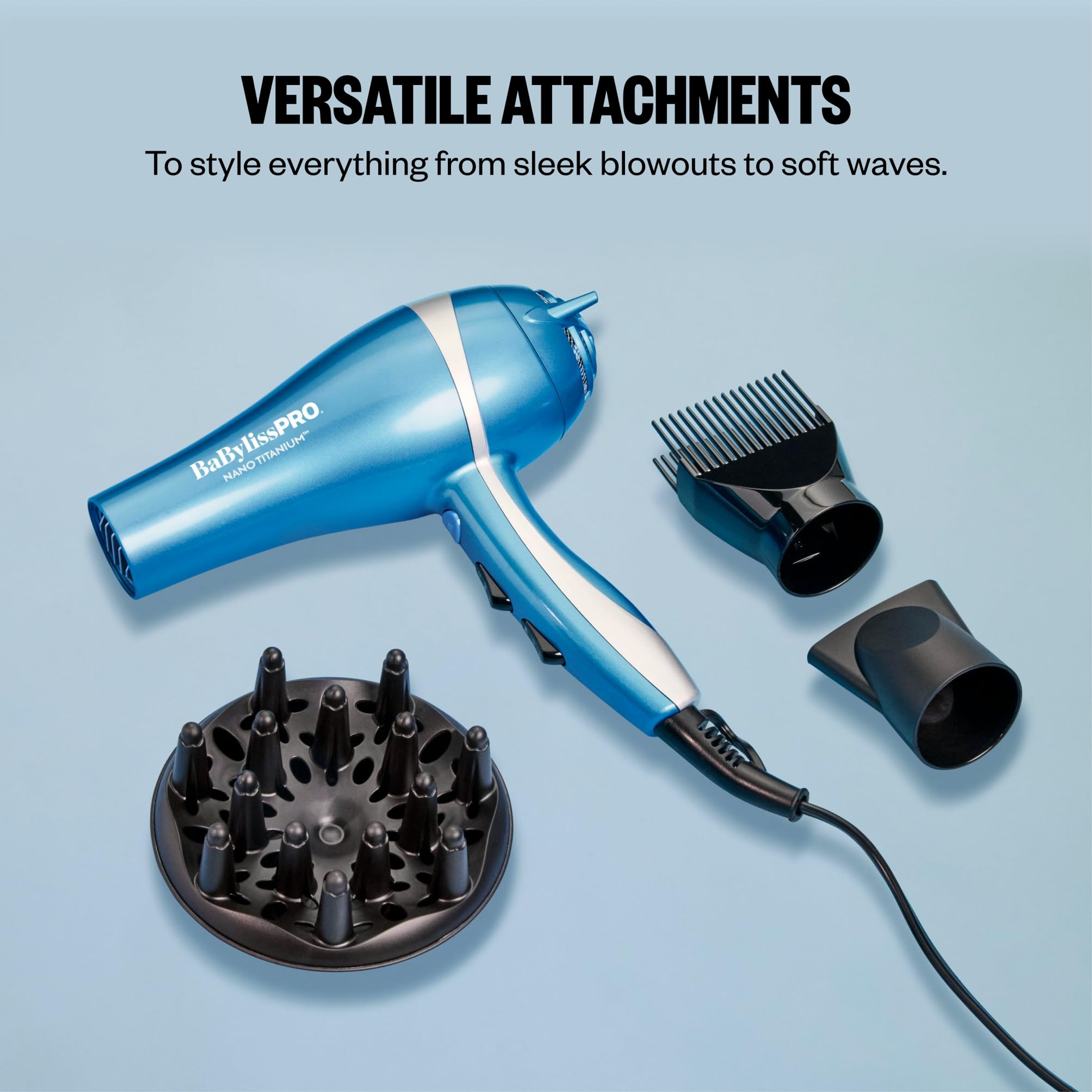 BaBylissPRO Nano Titanium Dryer 1 Count -  2000 Watt Blow Dryer with Concentrator Nozzle 6