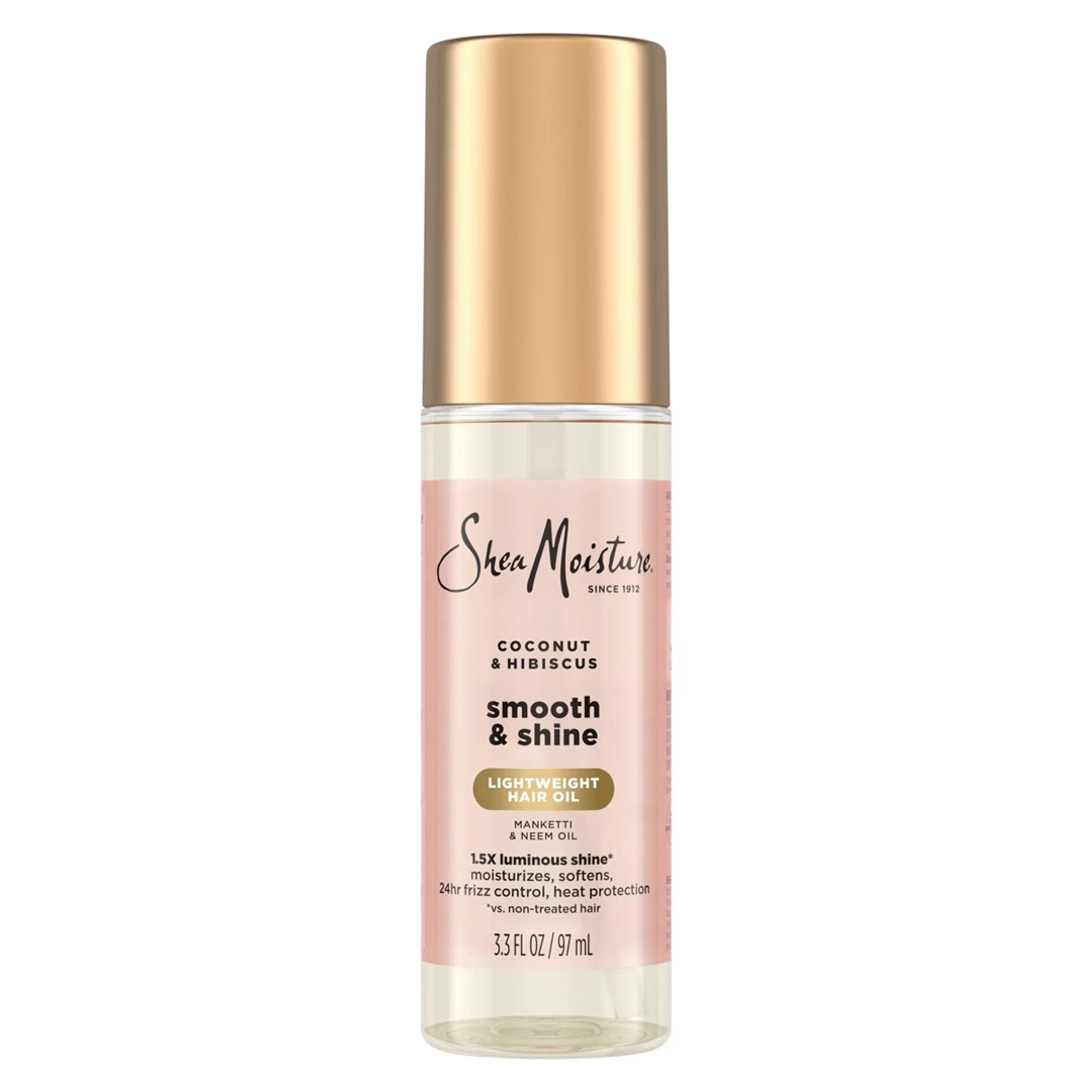 SheaMoisture Coconut & Hibiscus Smooth & Shine Hair Oil 3.3 fl.oz - Lightweight, Softens & Hydrates Hair 1