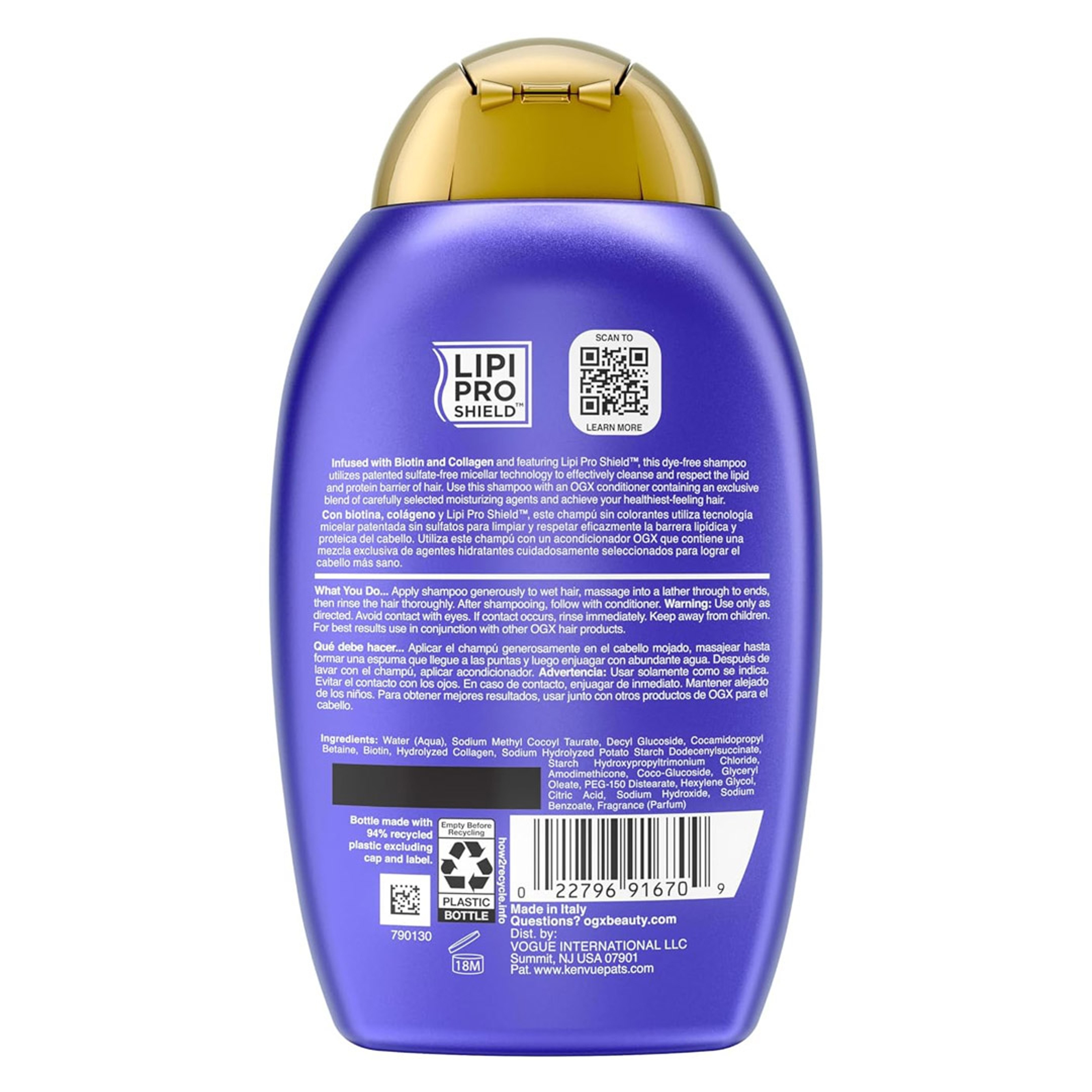 OGX Biotin & Collagen Shampoo 13 fl.oz - Gives Hair 72+ Hours of Volume & Body 9