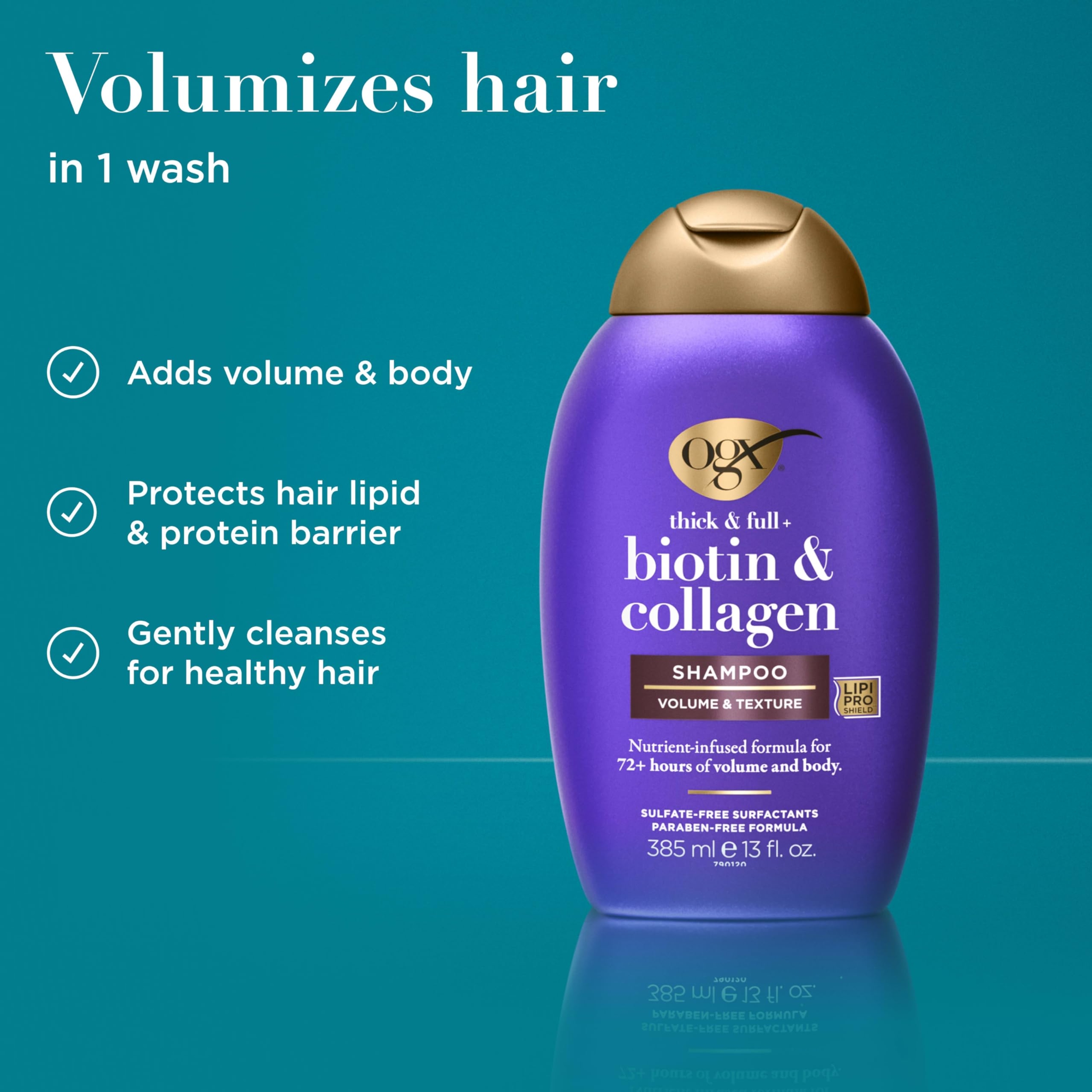 OGX Biotin & Collagen Shampoo 13 fl.oz - Gives Hair 72+ Hours of Volume & Body 3