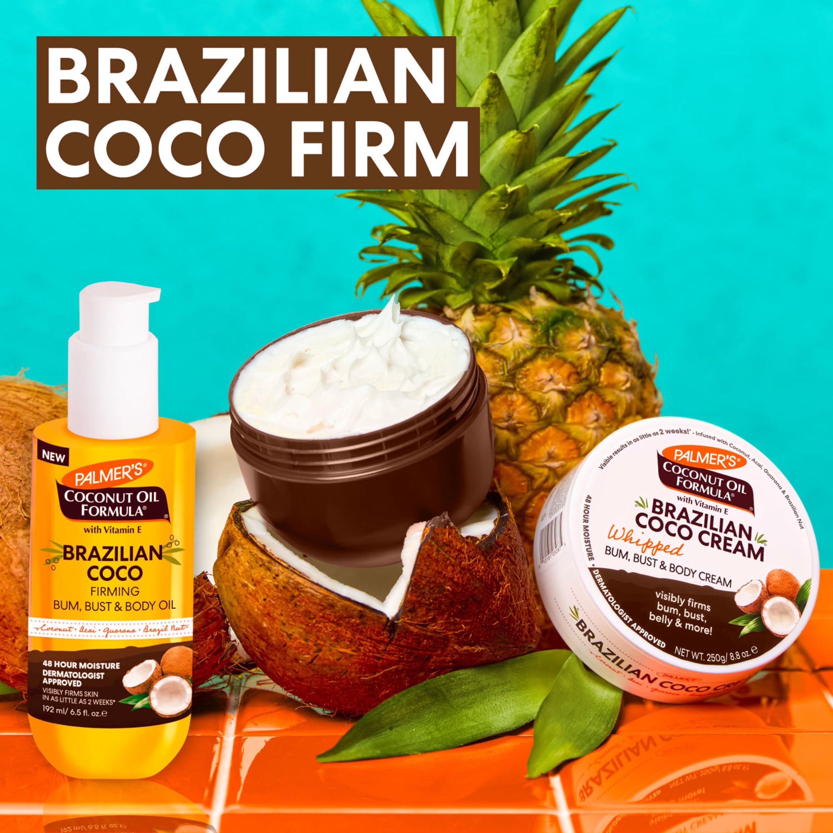 Palmer's Brazilian Coco Firming Bum, Bust & Body Oil 6.5 fl.oz - Helps Tighten & Firm Skin, Provides 48H Moisture 6
