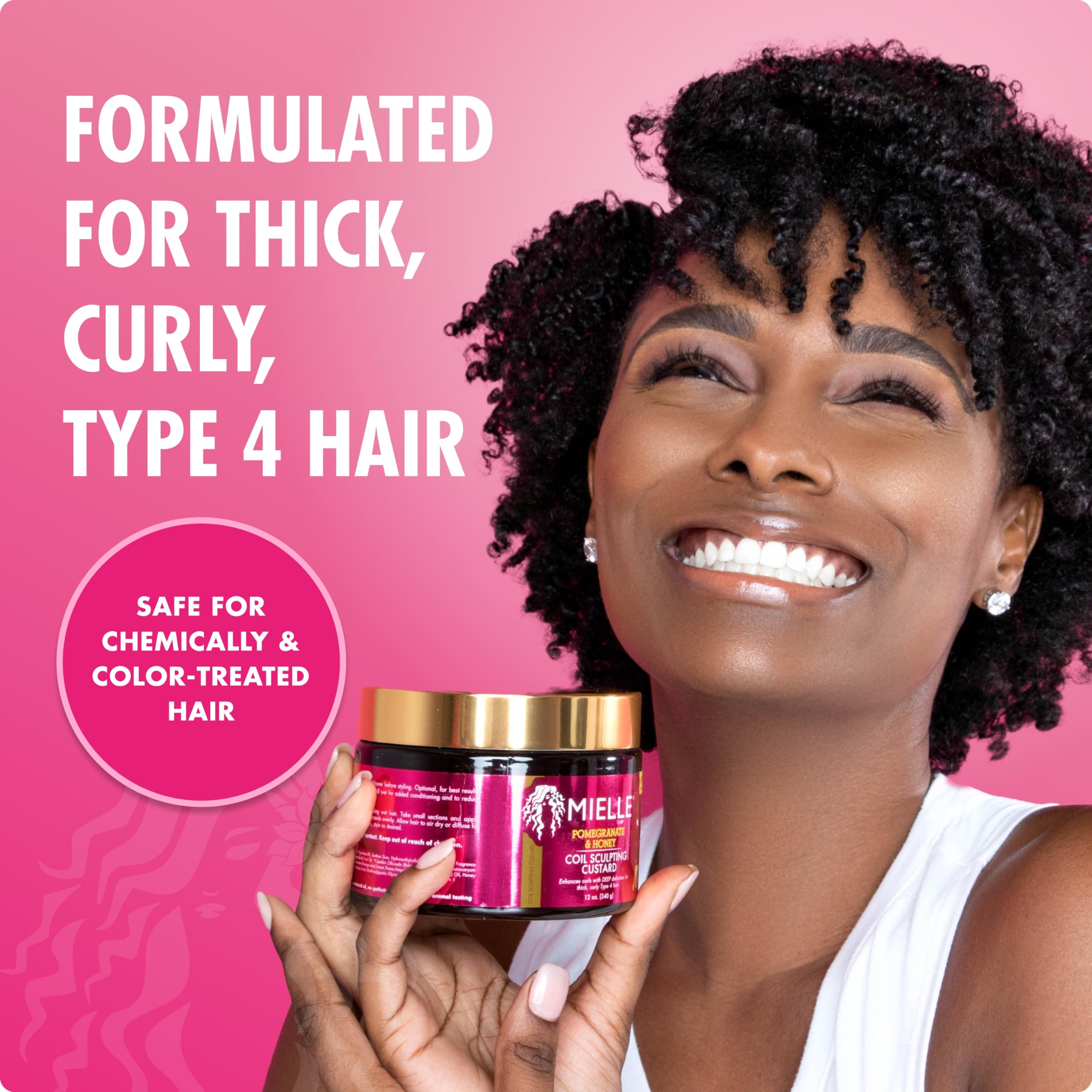 Mielle Pomegranate & Honey Coil Sculpting Custard 12 oz - Formulated For Thick, Curly, Type 4 Hair 3