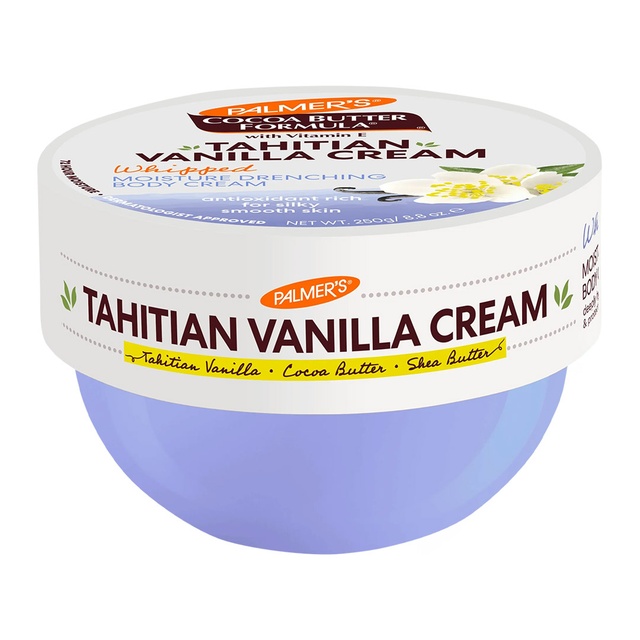 Palmer's Tahitian Vanilla Moisture Drenching Whipped Body Cream 8.8 oz - 72H Hydration for Soft, Silky Skin
