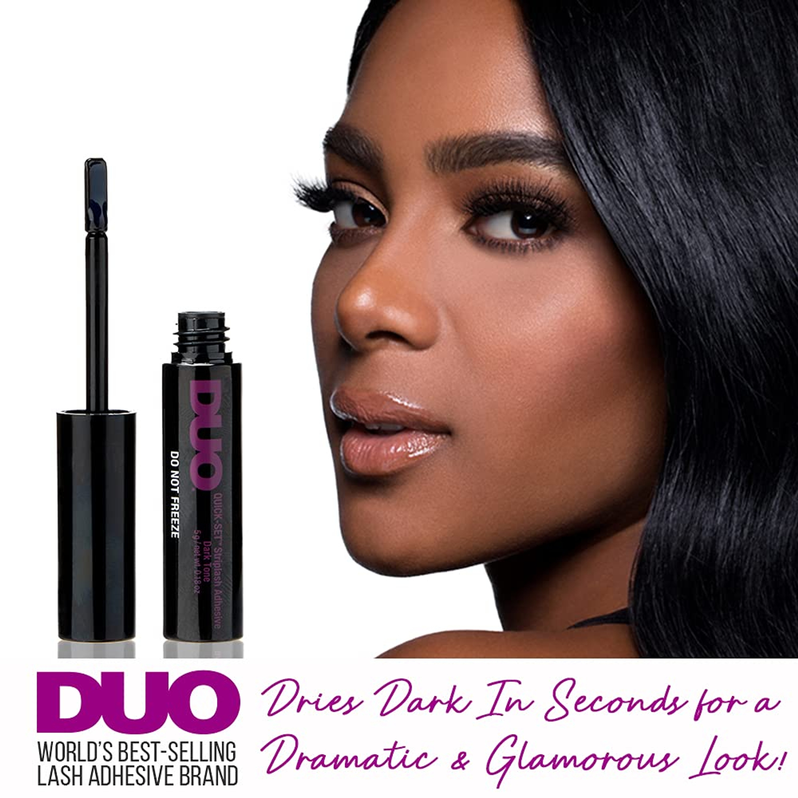 Ardell DUO Quick-Set Striplash Adhesive, Dark Tone, 0.18 oz - Fast-Drying Waterproof Eyelash Glue with Long-Lasting Hold 3