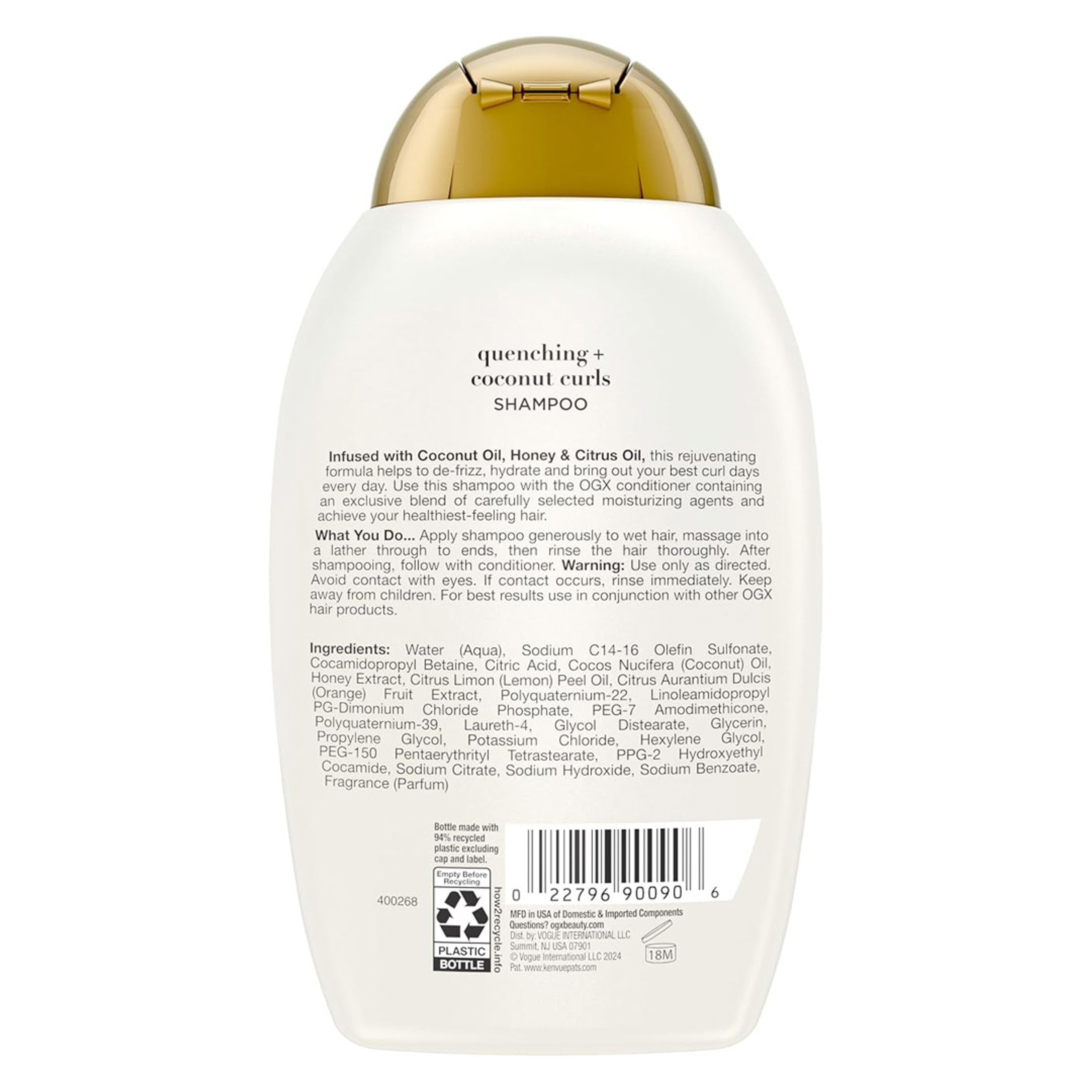 OGX Coconut Curls Shampoo 13 fl.oz - Hydrating & Nourishing Curly Hair Shampoo with Coconut Oil 3