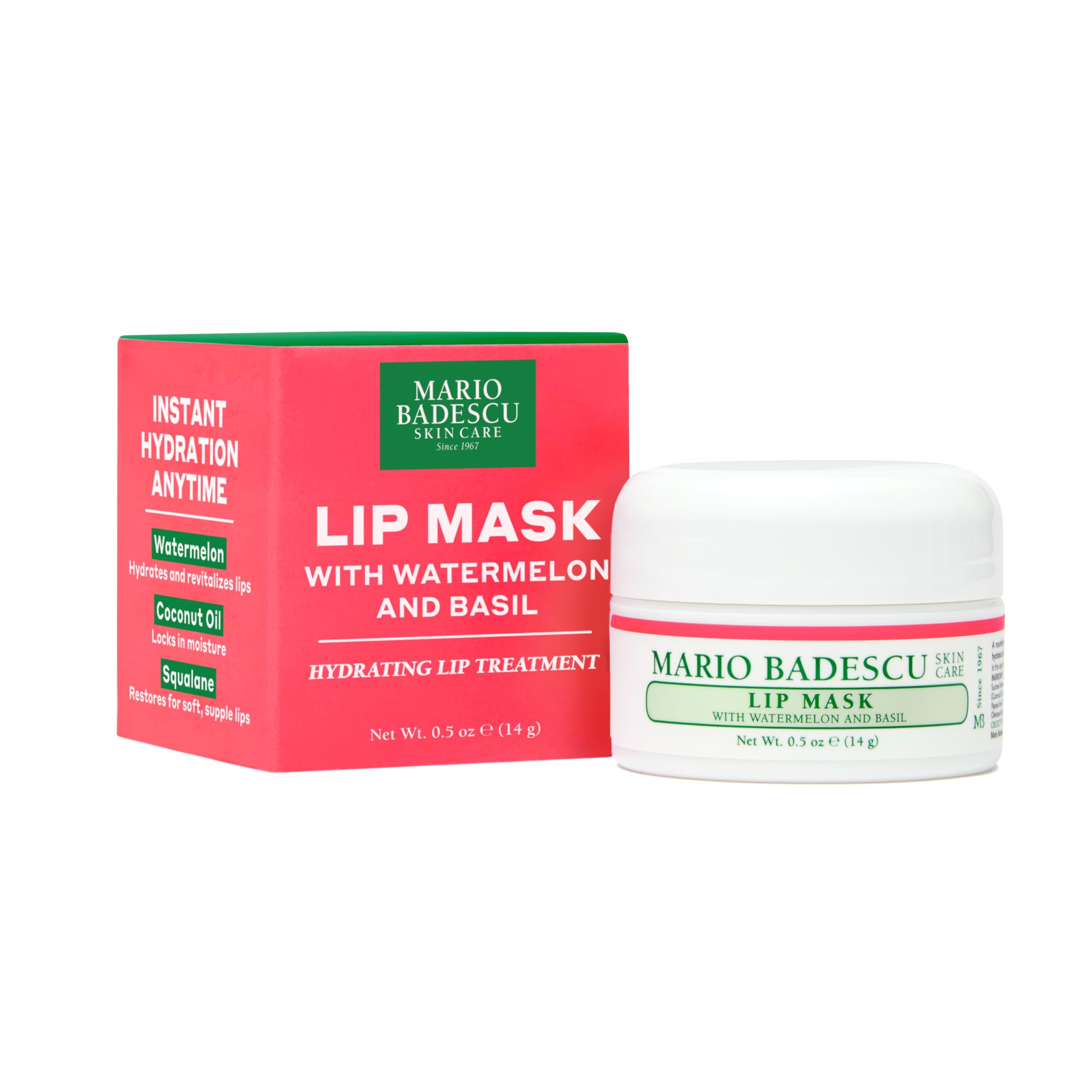 Mario Badescu Lip Mask, Watermelon & Basil, 0.5 oz - Overnight Lip Treatment with Coconut Oil & Hydrating Shea Butter 7