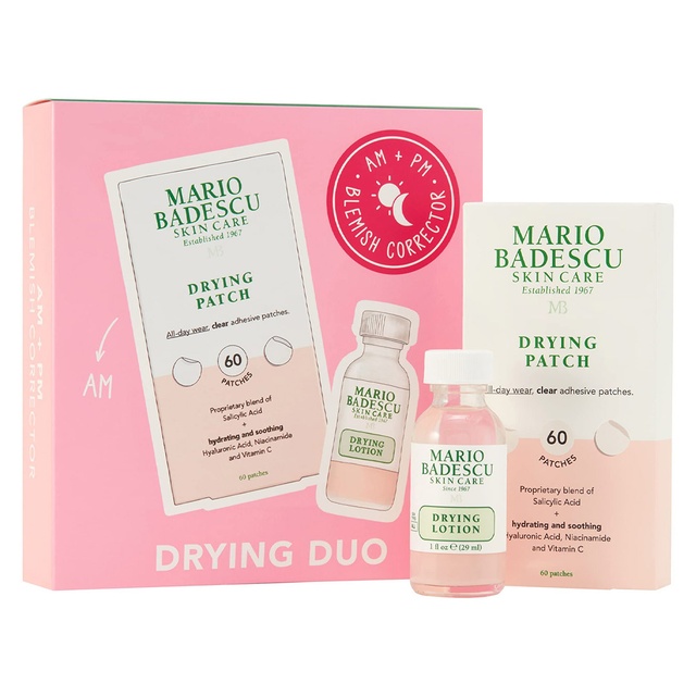 Mario Badescu The Anti Blemish Drying Duo - Drying Lotion Glass Bottle 1 fl.oz & Drying Patch 60 Patches
