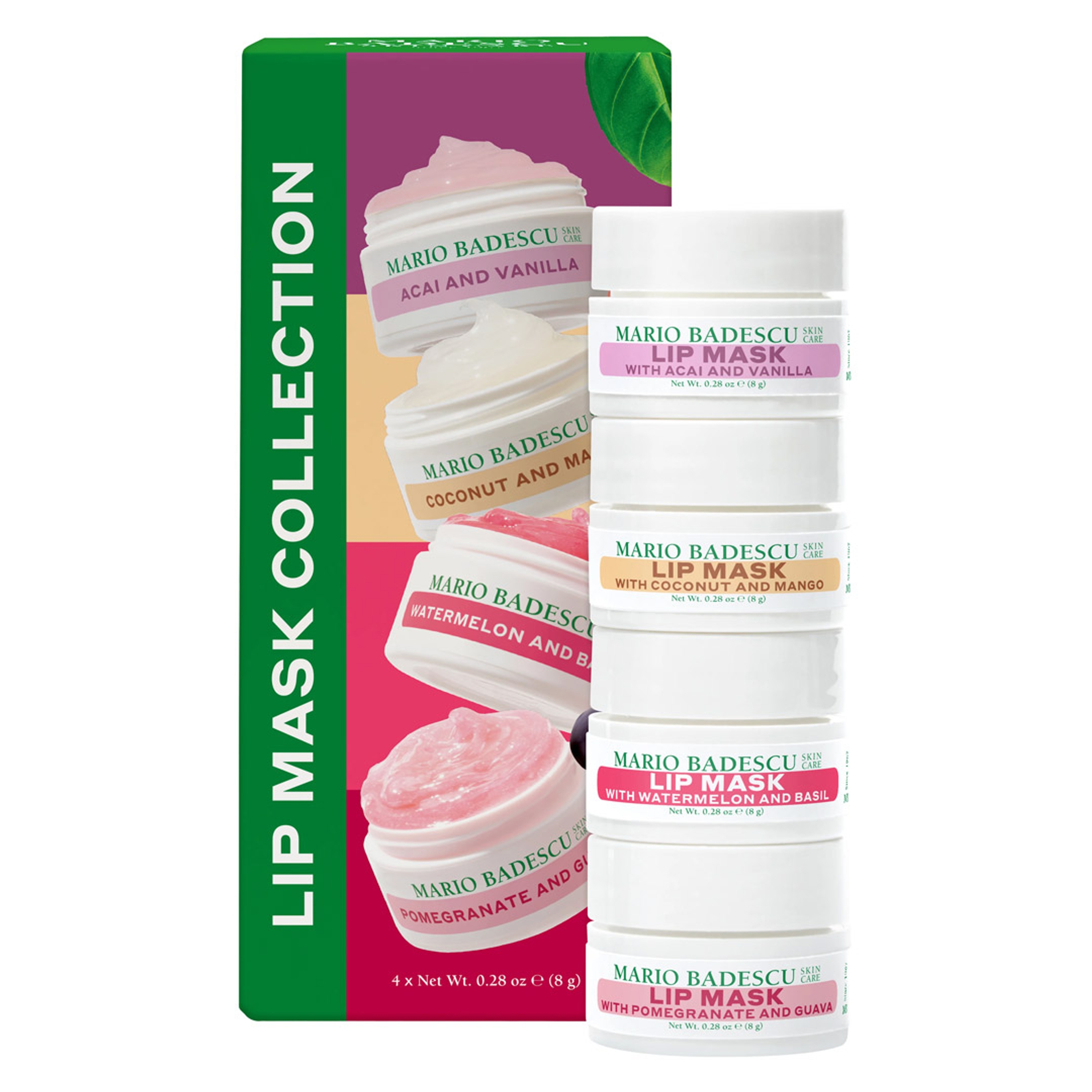 Mario Badescu Lip Mask Collection 0.28 oz (Pack of 4) - Overnight Lip Treatment with Coconut Oil & Hydrating Shea Butter 1