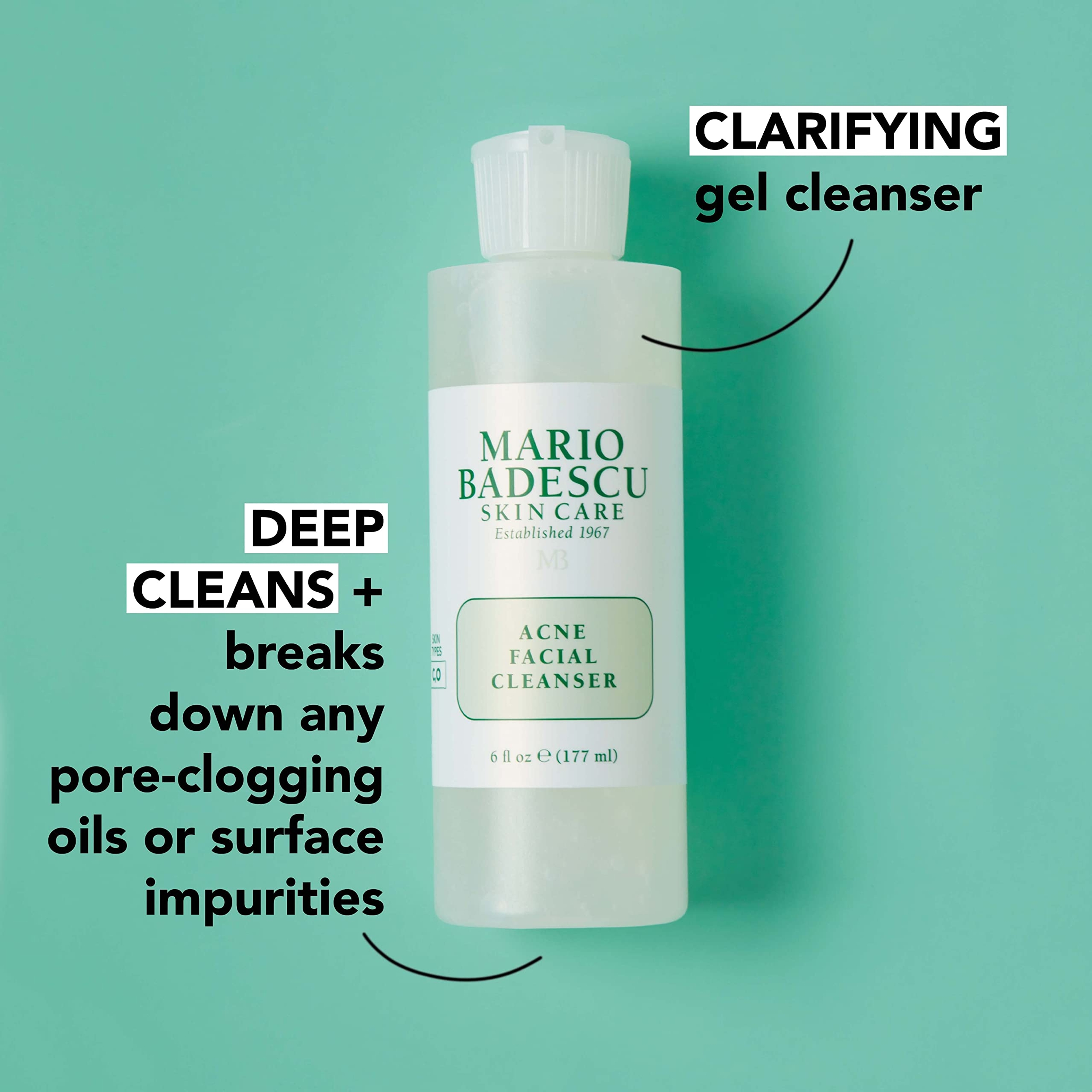 Mario Badescu Acne Facial Cleanser 6 fl.oz - Oil-Free Face Wash with Salicylic Acid & Aloe Vera for Combination & Oily Skin 2