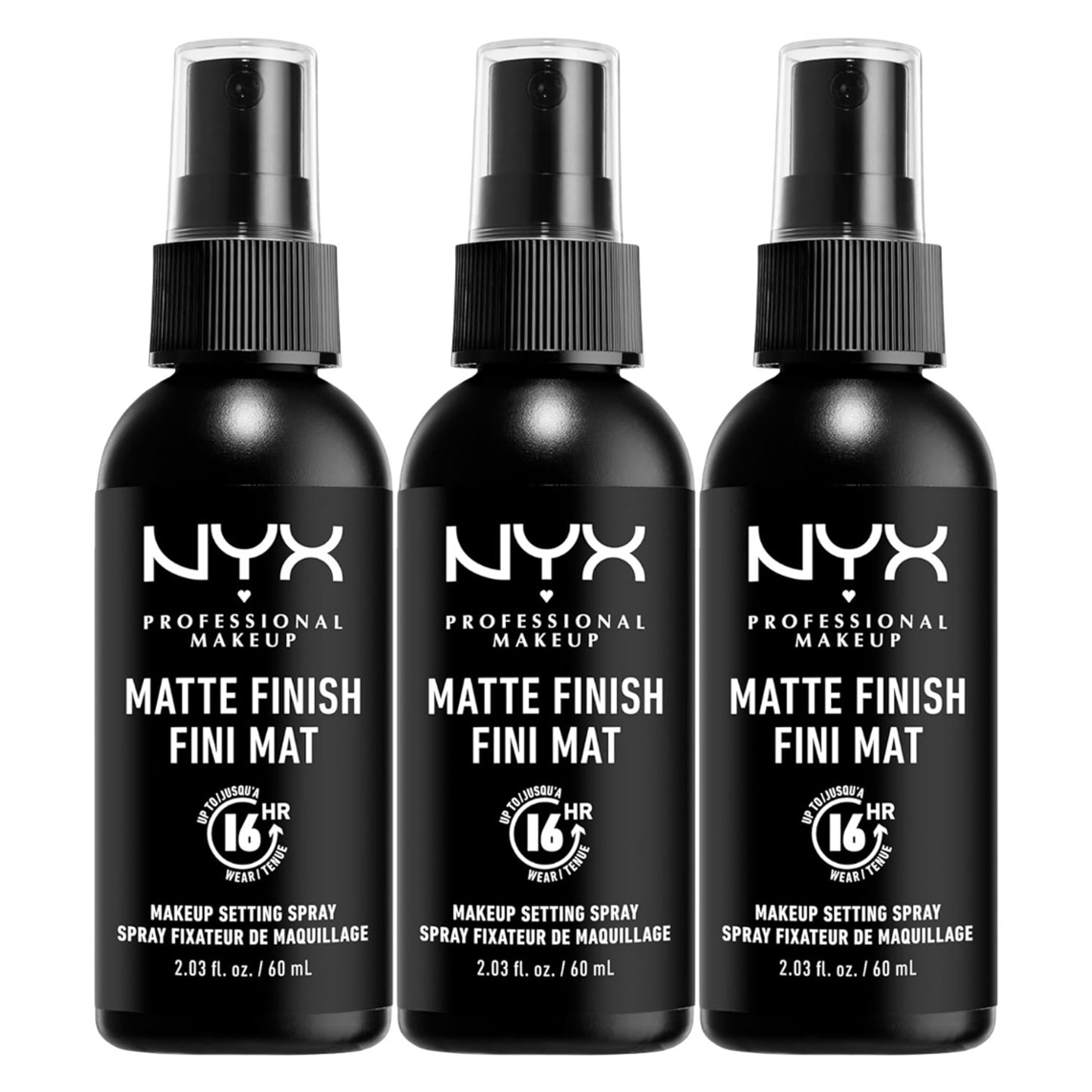 NYX Professional Makeup Makeup Setting Spray 2.03 fl.oz (Pack of 3) - Matte Finish, Long-Lasting Face Mist 1