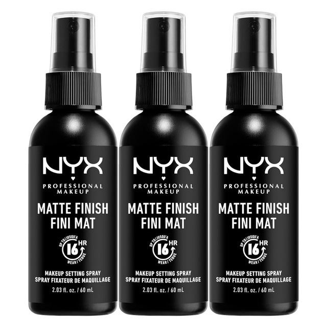 NYX Professional Makeup Makeup Setting Spray 2.03 fl.oz (Pack of 3) - Matte Finish, Long-Lasting Face Mist