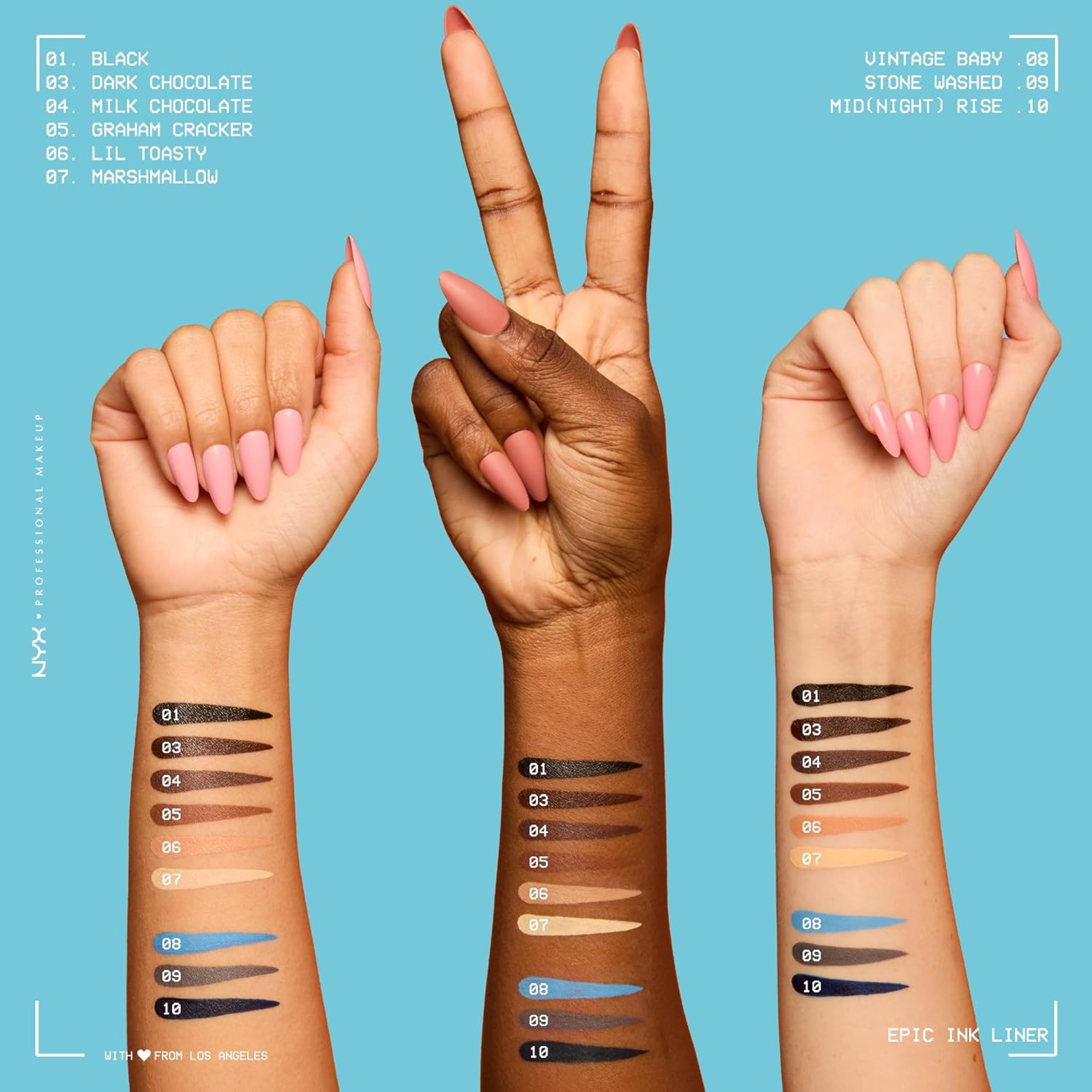 NYX Professional Makeup Epic Ink Waterproof Liquid Eyeliner, Black, 1 Count (Pack of 3) 7
