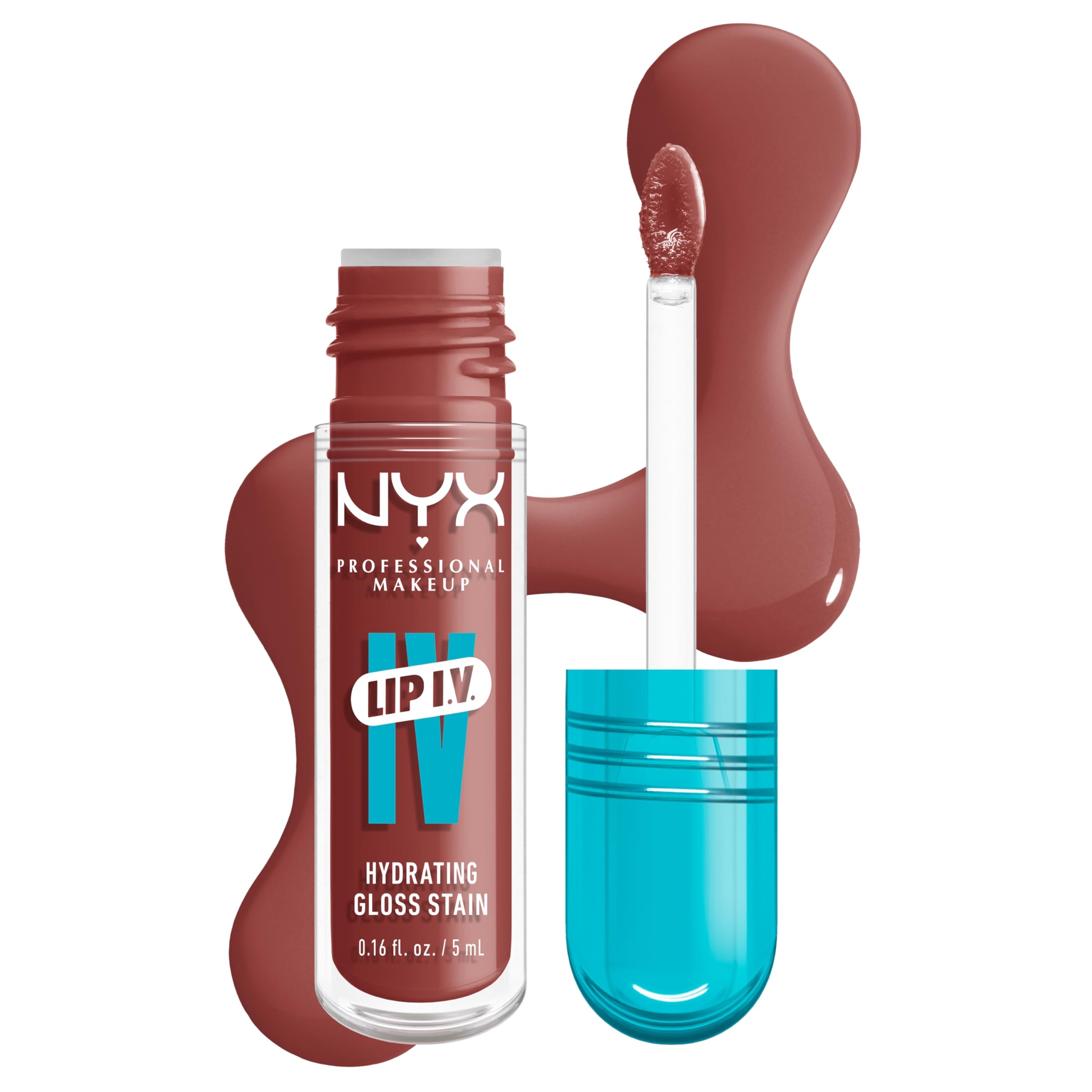 NYX Professional Makeup Lip IV Hydrating Lip Gloss Stain, Hydra-Honey, 0.16 fl.oz (Pack of 3) - Long-Lasting, Tinted, Vegan Formula 9