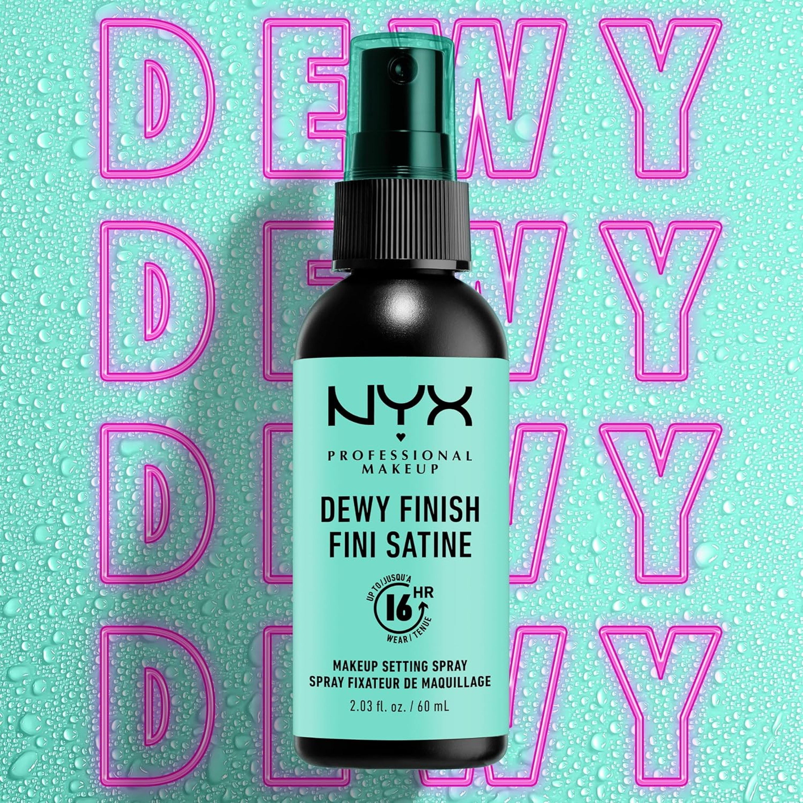 NYX Professional Makeup Dewy Finish Makeup Setting Spray 2.03 fl.oz (Pack of 3) - Long-Lasting Face Mist for Up to 16HR Wear 6
