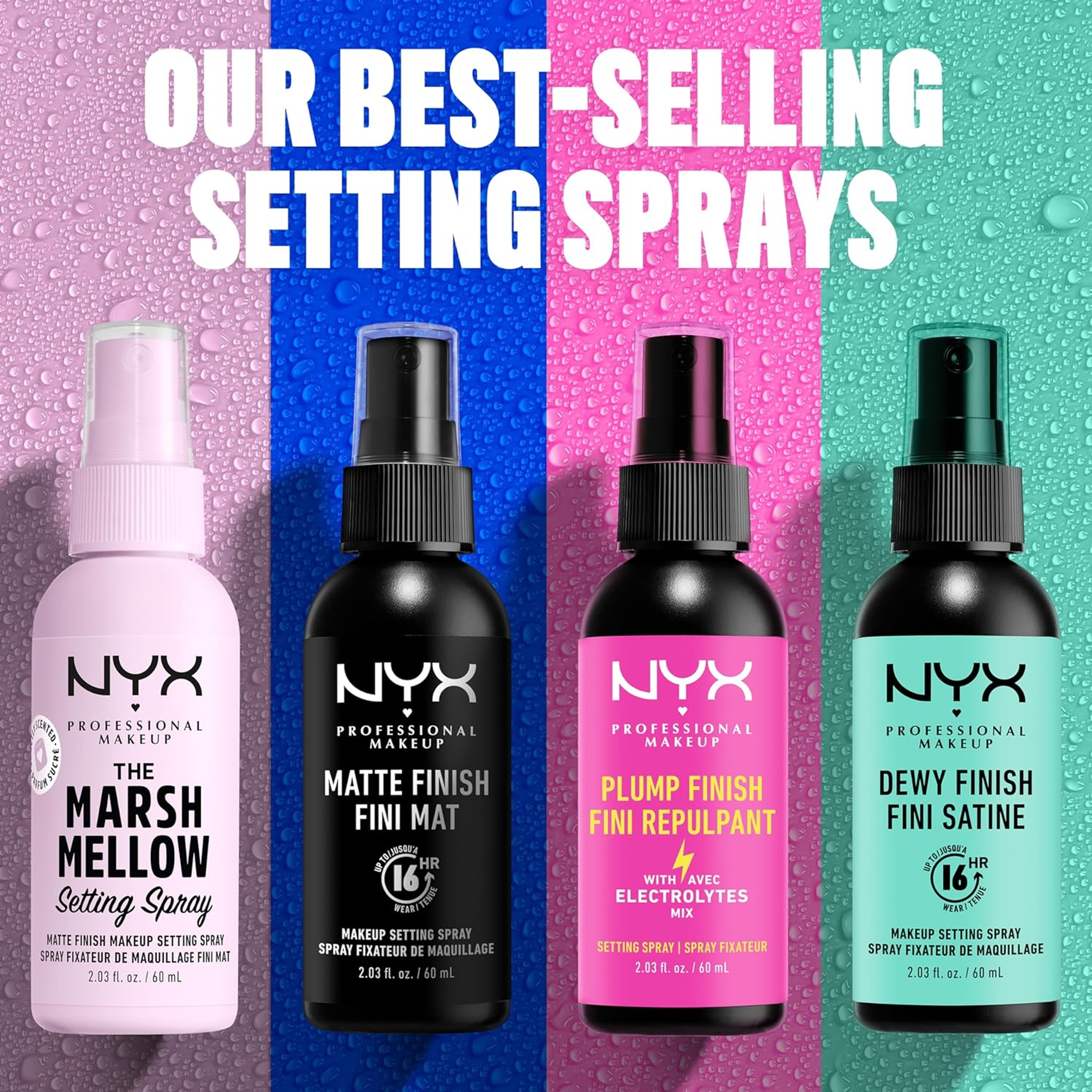 NYX Professional Makeup Dewy Finish Makeup Setting Spray 2.03 fl.oz (Pack of 3) - Long-Lasting Face Mist for Up to 16HR Wear 7