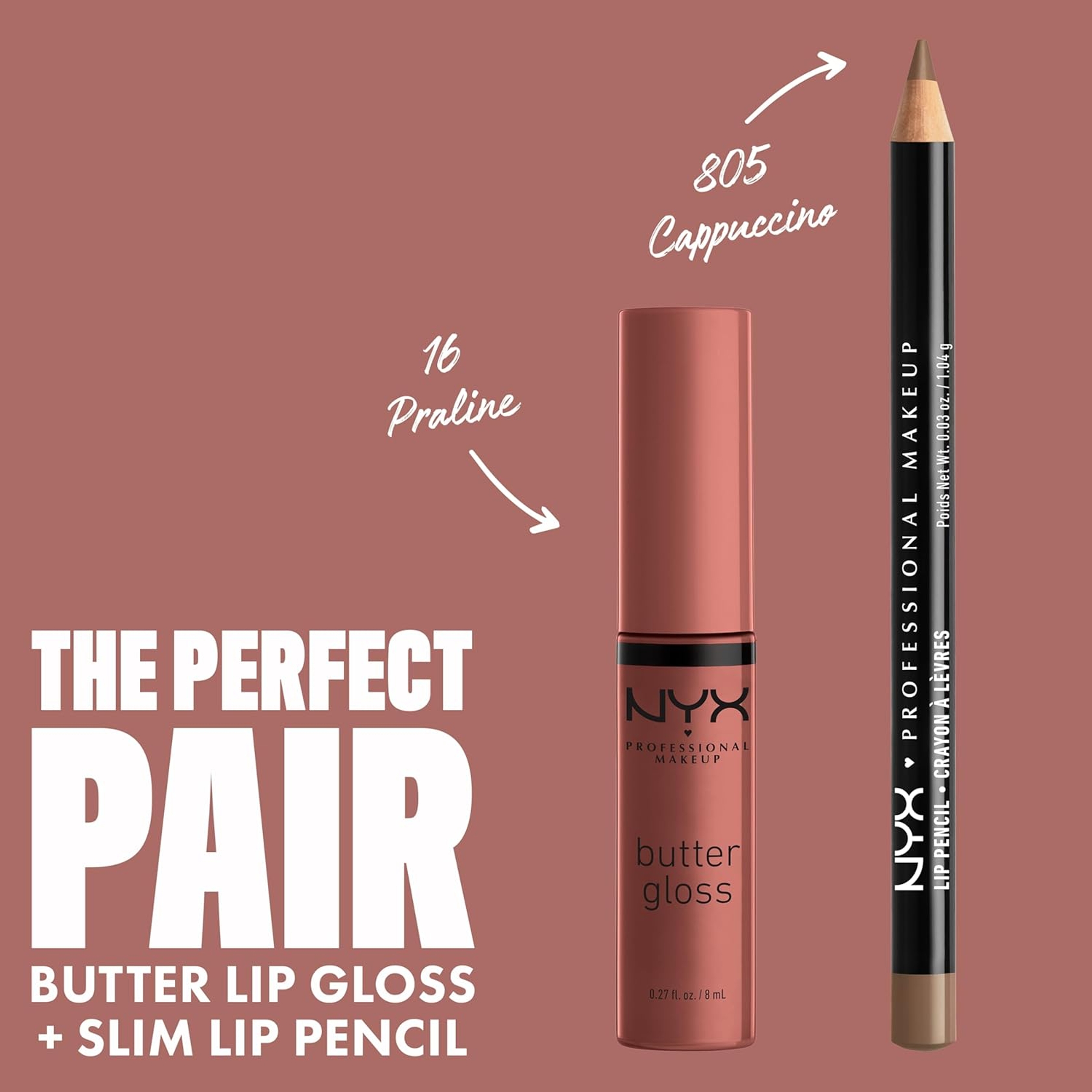 NYX Professional Makeup Butter Gloss Lip Gloss, Praline, 0.27 fl.oz (Pack of 3) - Non-Sticky & Shiny Vegan Lip Makeup 4