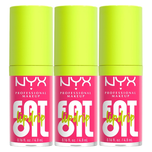 NYX Professional Makeup Fat Oil Lip Drip, Missed Call, 0.16 fl.oz (Pack of 3) - Moisturizing Lip Oil Gloss with Up to 12HR Hydration