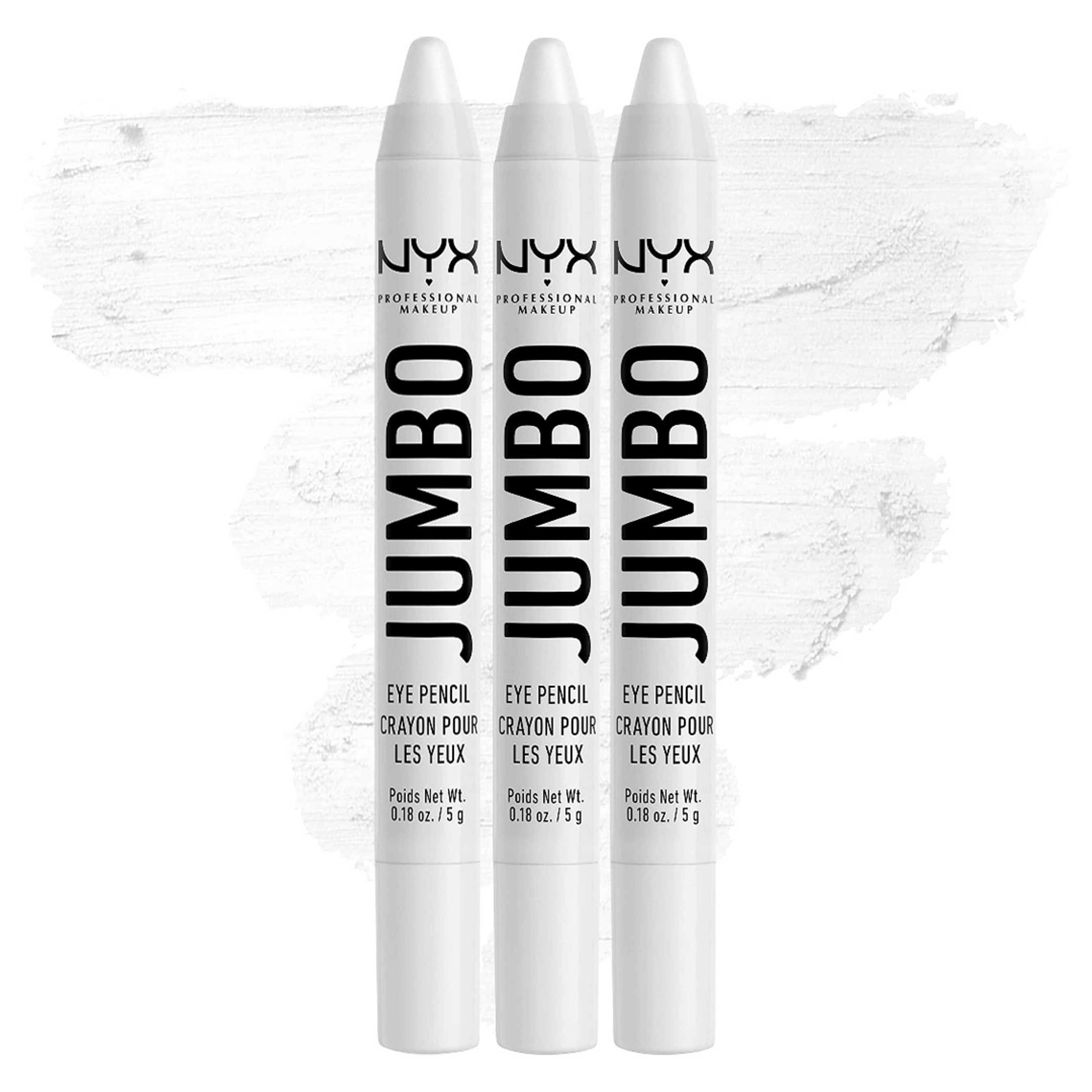 NYX Professional Makeup Jumbo Eye Pencil, Milk, 0.18 oz (Pack of 3) - Blendable Eyeshadow Stick & Eyeliner Pencil 1