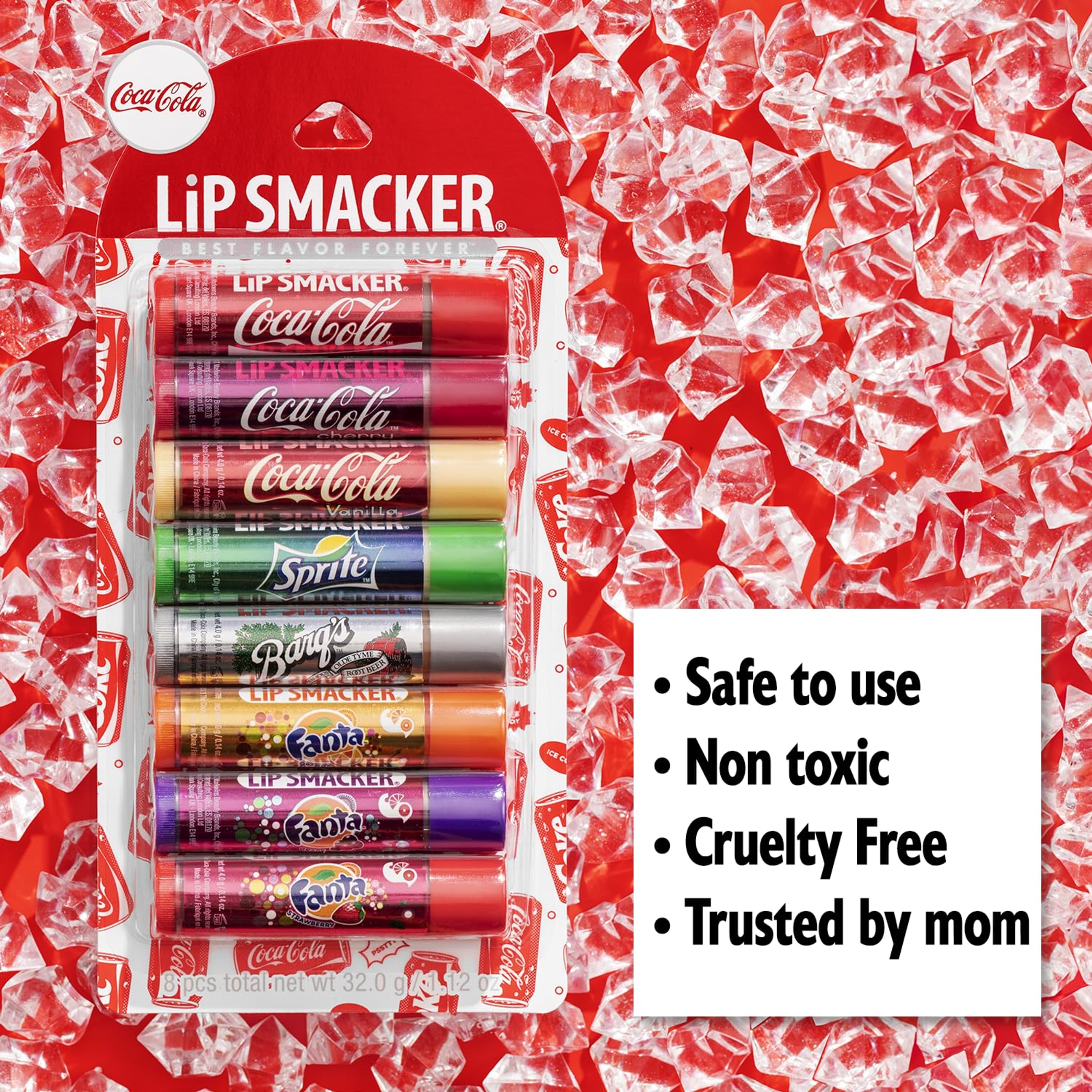 Lip Smacker Coca-Cola Party Pack 0.14 oz (Pack of 8) - Coke Flavored Lip Balms with Smoothing Moisture & Refreshment 5