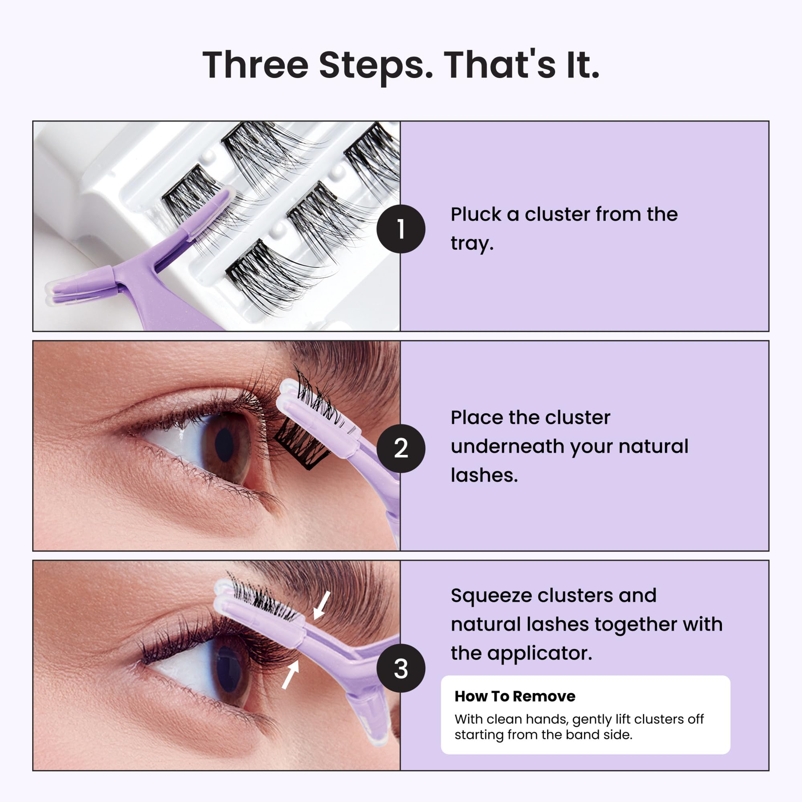 imPRESS Press-On Falsies Eyelashes, Classic Natural, 36 Clusters & 1 Non-Stick Applicator - No Glue Needed 4