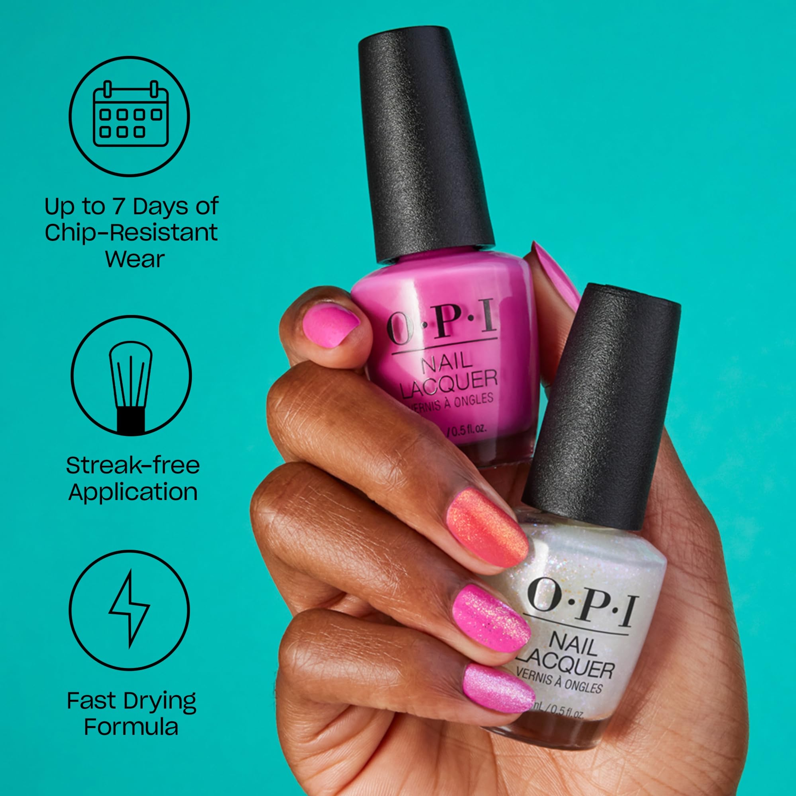 OPI Nail Lacquer, Big Apple Red, 0.5 fl.oz - Bright & Shiny Red Nail Polish, Fast-Drying, Streak-Free Formula 3