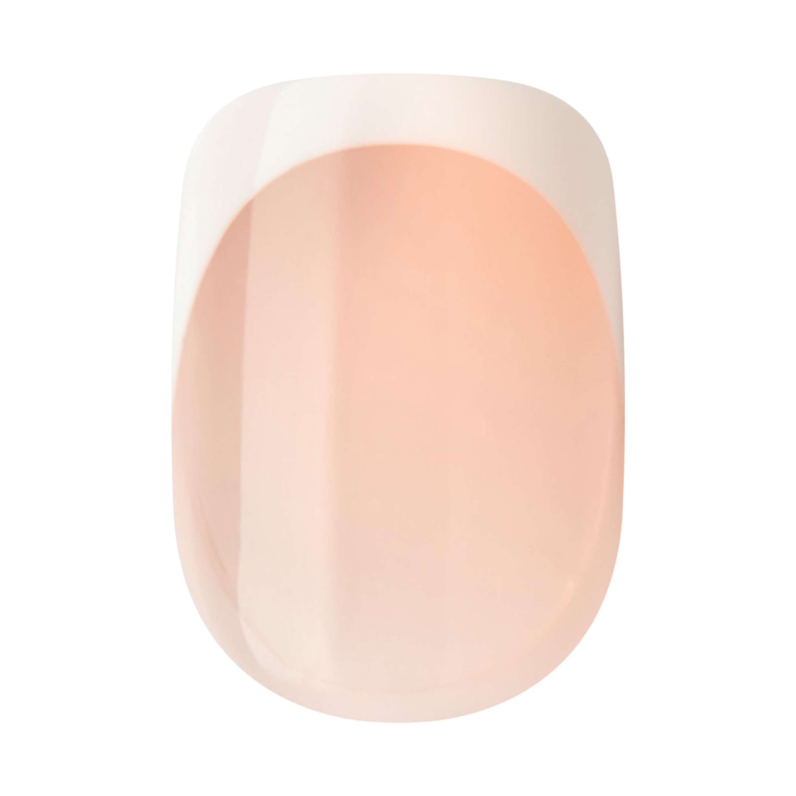 imPRESS No Glue Mani Press On Nails, Model, 30 Count - Classic French, Light Neutral & White Tip, Short Squoval 7