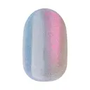 imPRESS colorFX No Glue Mani Press On Nails, Fly Up, 30 Count - Silver & Blue Short Oval Chrome Effect 8