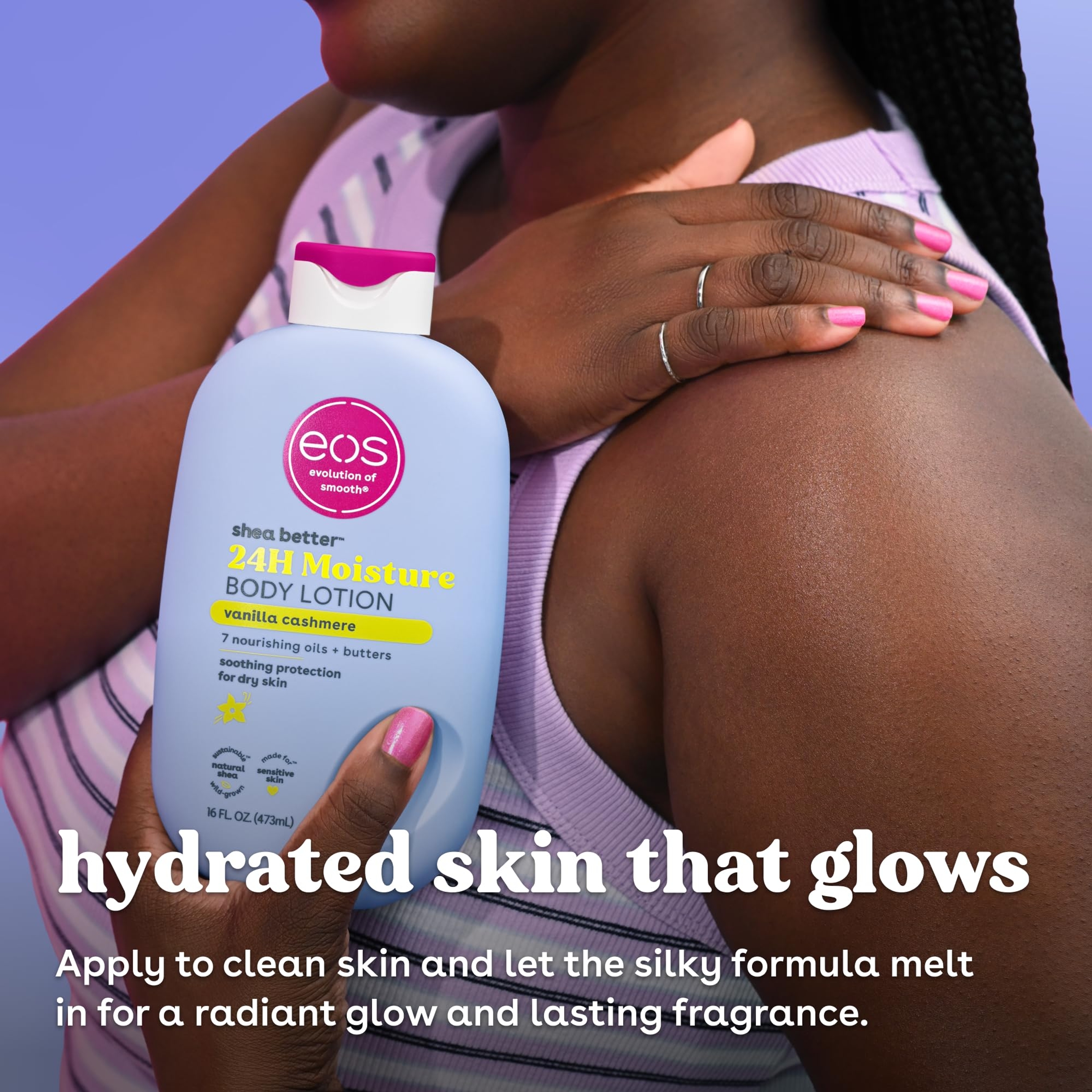 eos 24H Moisture Travel Body Lotion, Vanilla Cashmere, 2.5 fl.oz - Mini Hydration Body Lotion for Dry Skin 5