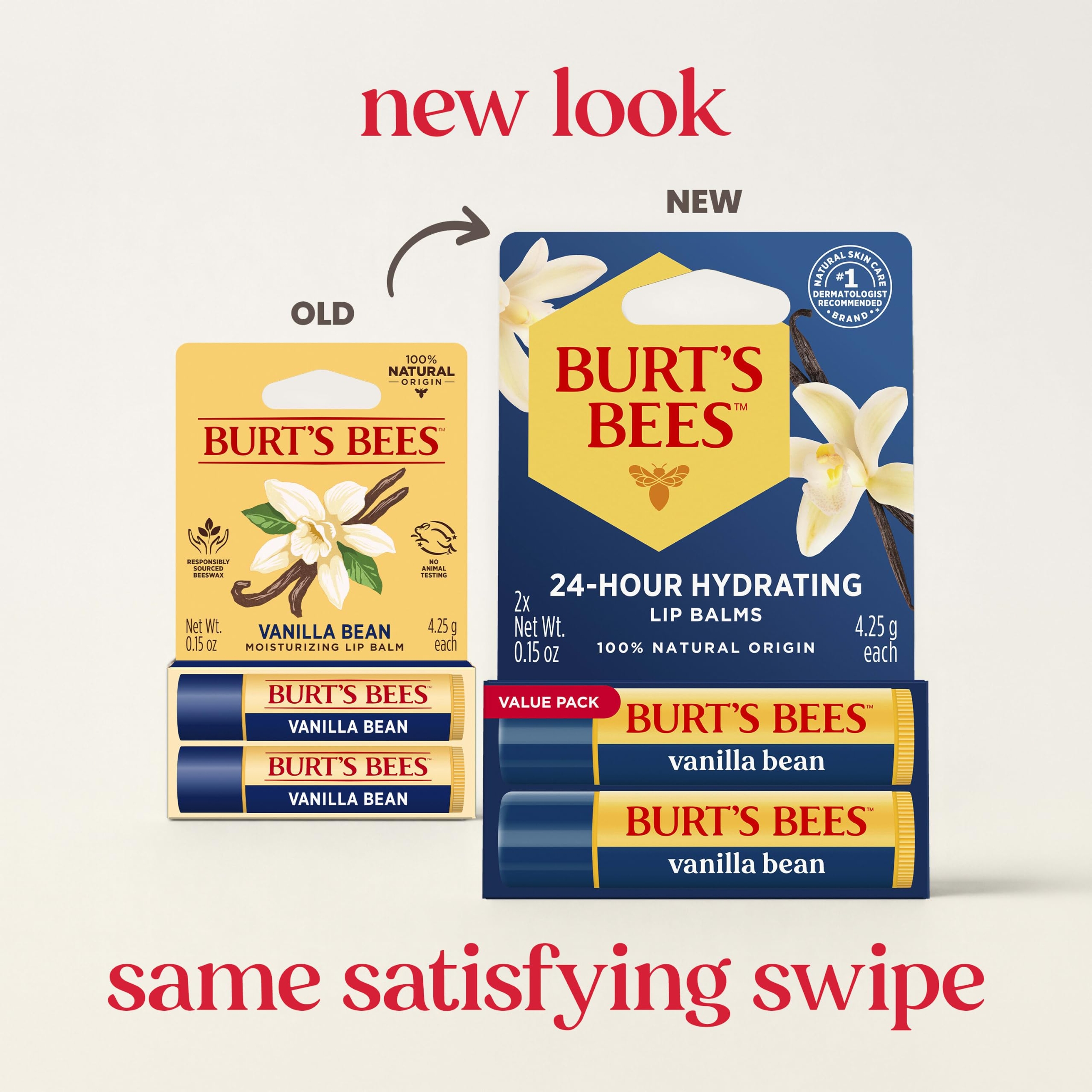 Burt's Bees Lip Balm, Vanilla Bean, 0.15 oz (Pack of 2) - Lip Moisturizer with Responsibly Sourced Beeswax, Tint-Free 2