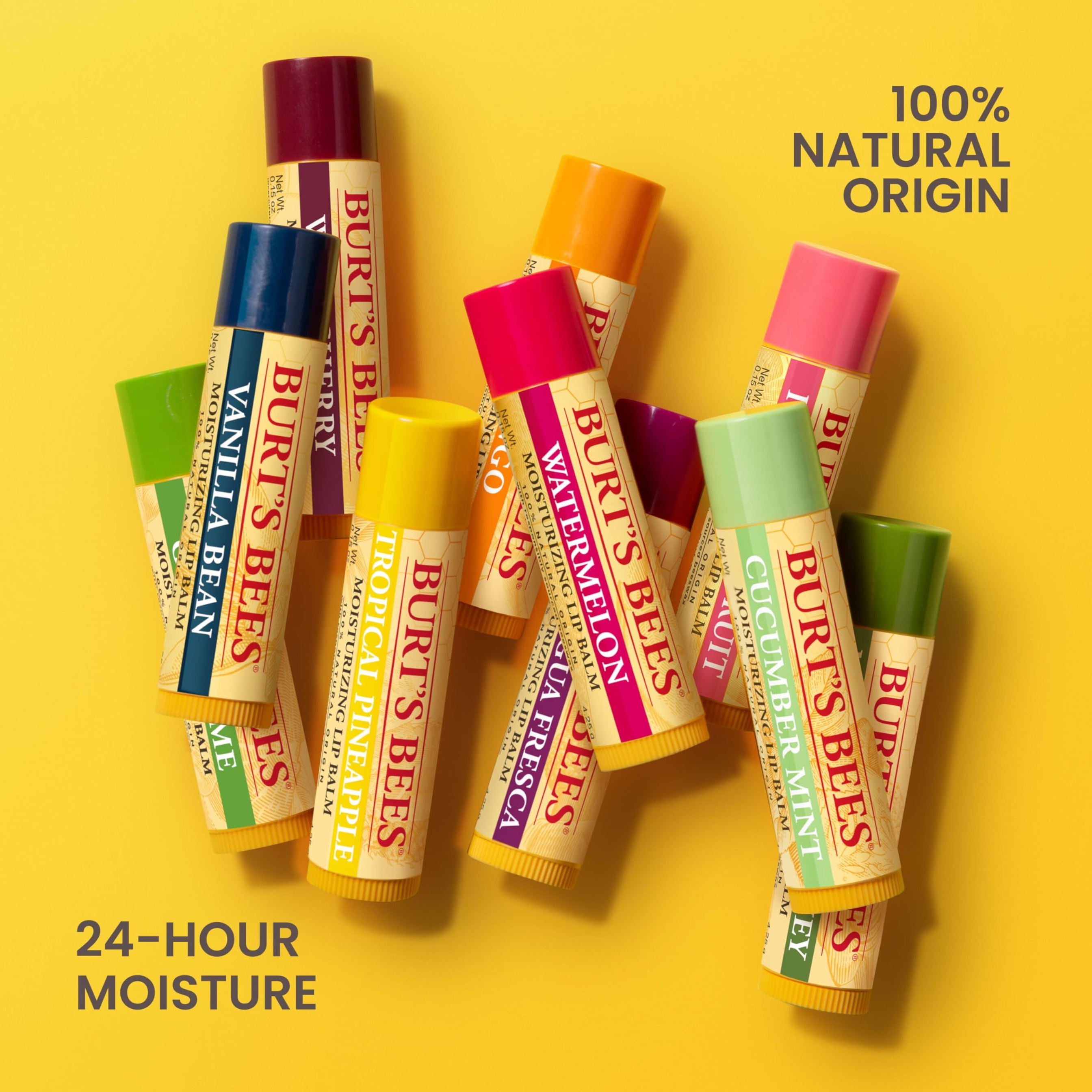 Burt's Bees Lip Balm, Vanilla Bean, 0.15 oz (Pack of 2) - Lip Moisturizer with Responsibly Sourced Beeswax, Tint-Free 10