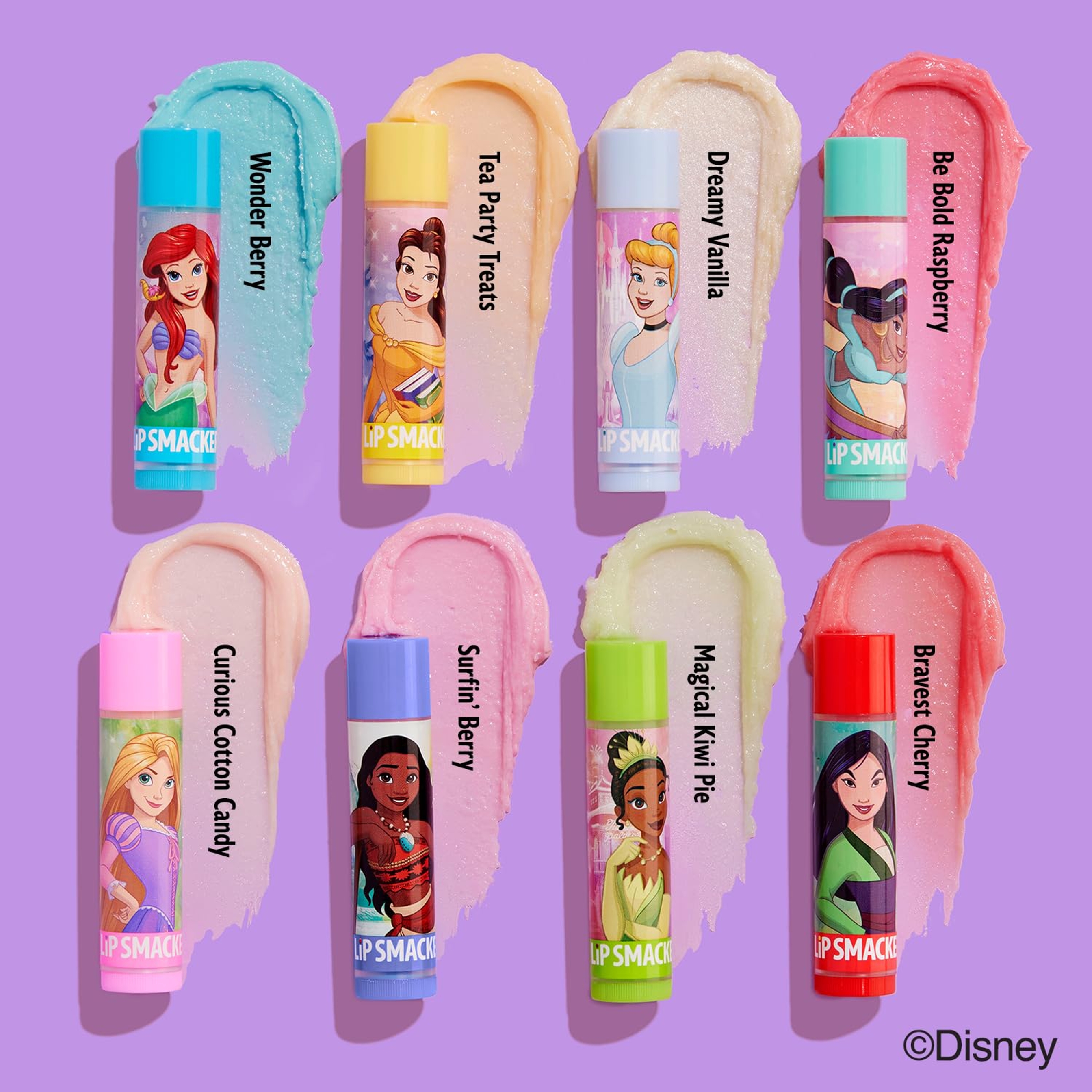 Lip Smacker Disney Princess Party Pack 0.14 oz (Pack of 8) -  Moisturizing & Smoothing Clear Lip Balms for Kids 2