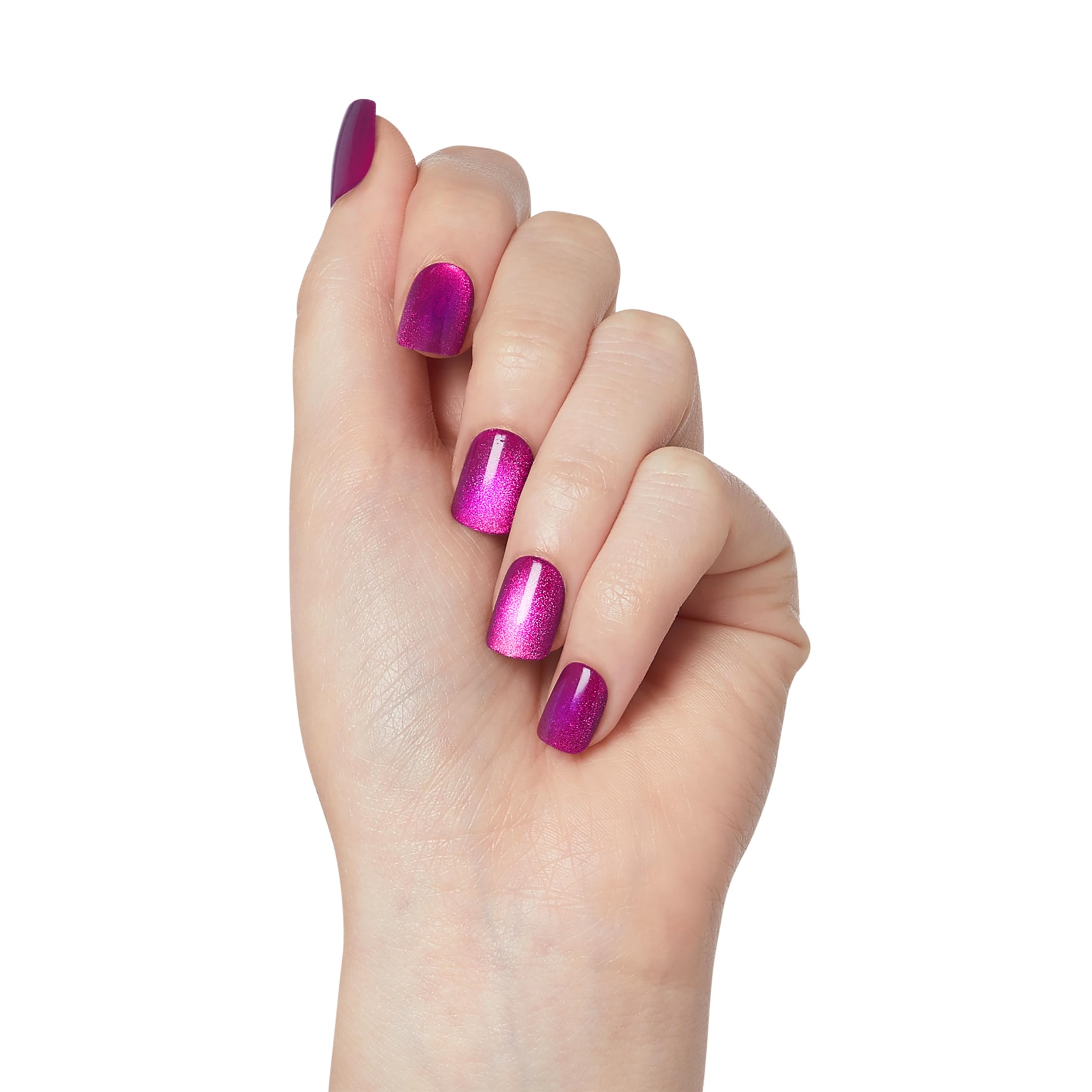imPRESS colorFX No Glue Mani Press On Nails, Levels, 30 Count - Pink Squoval Chrome Effect 7