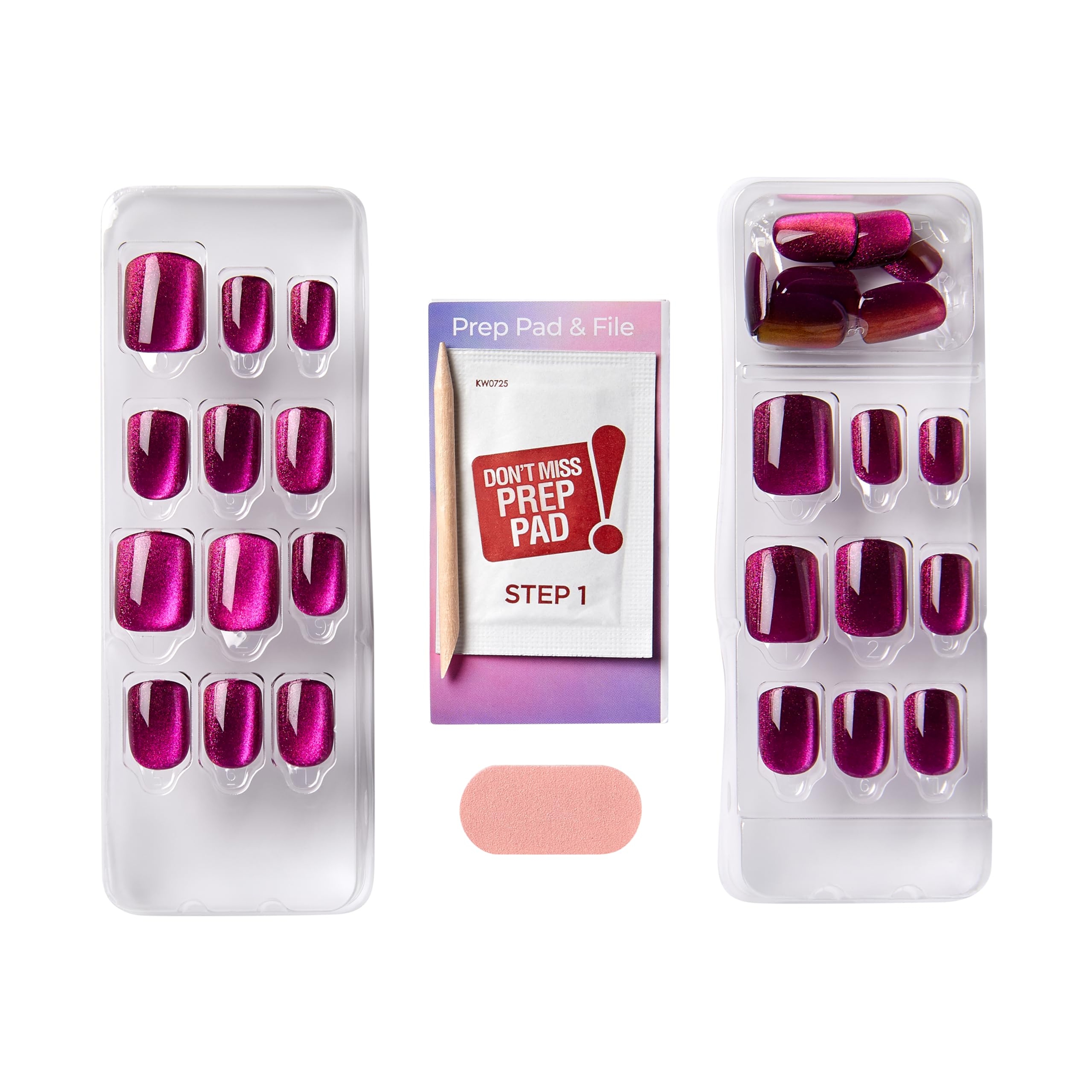 imPRESS colorFX No Glue Mani Press On Nails, Levels, 30 Count - Pink Squoval Chrome Effect 6