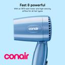 Conair Compact Folding Handle Hair Dryer 1600W 1 Count - Dual Voltage, Travel Blow Dryer for  On-The-Go Styling 2