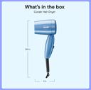 Conair Compact Folding Handle Hair Dryer 1600W 1 Count - Dual Voltage, Travel Blow Dryer for  On-The-Go Styling 7