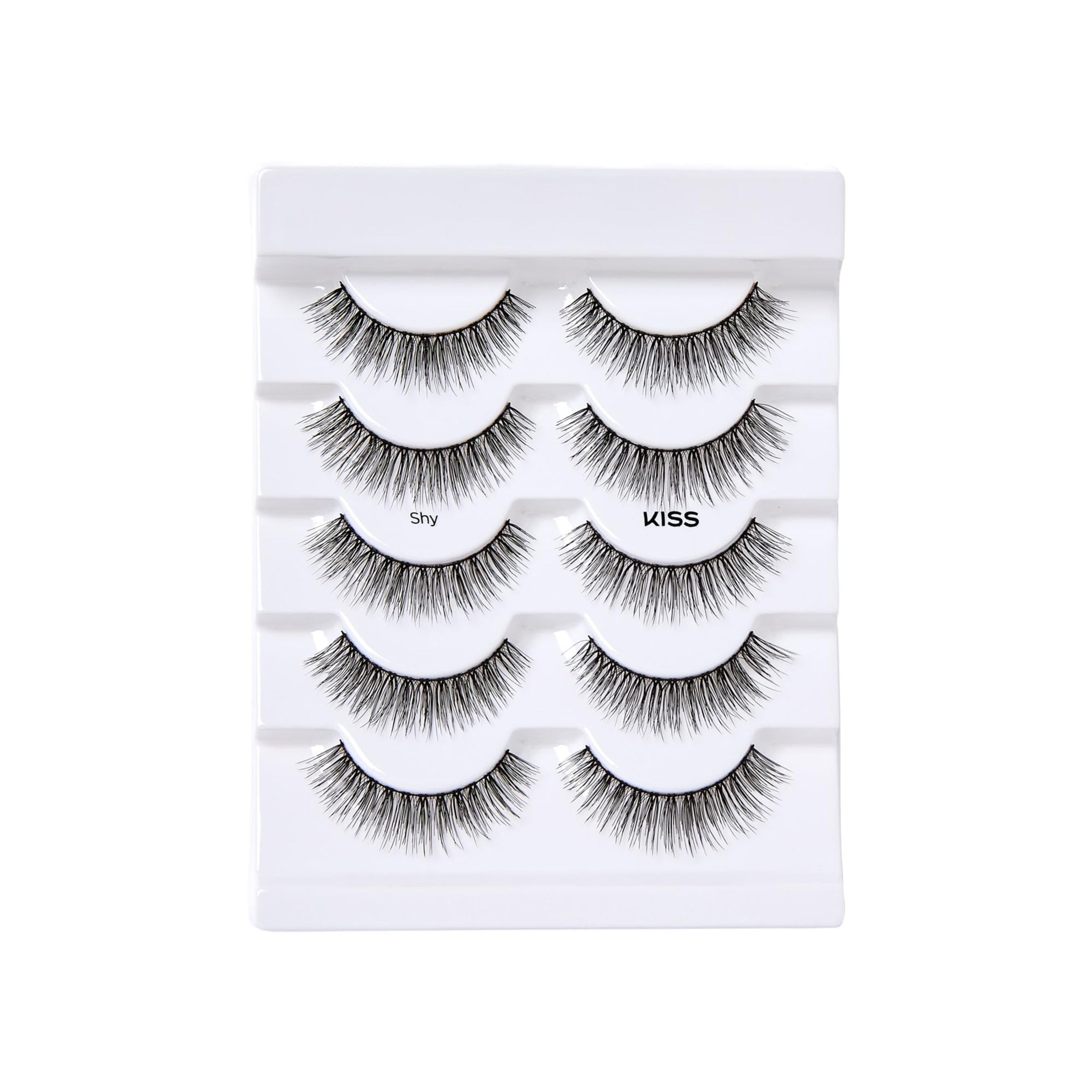 Kiss Looks So Natural False Eyelashes, Shy 12mm, 5 Pairs - Easy to Apply, Reusable Lash Clusters 5