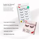 Kiss Looks So Natural False Eyelashes, Shy 12mm, 5 Pairs - Easy to Apply, Reusable Lash Clusters 2