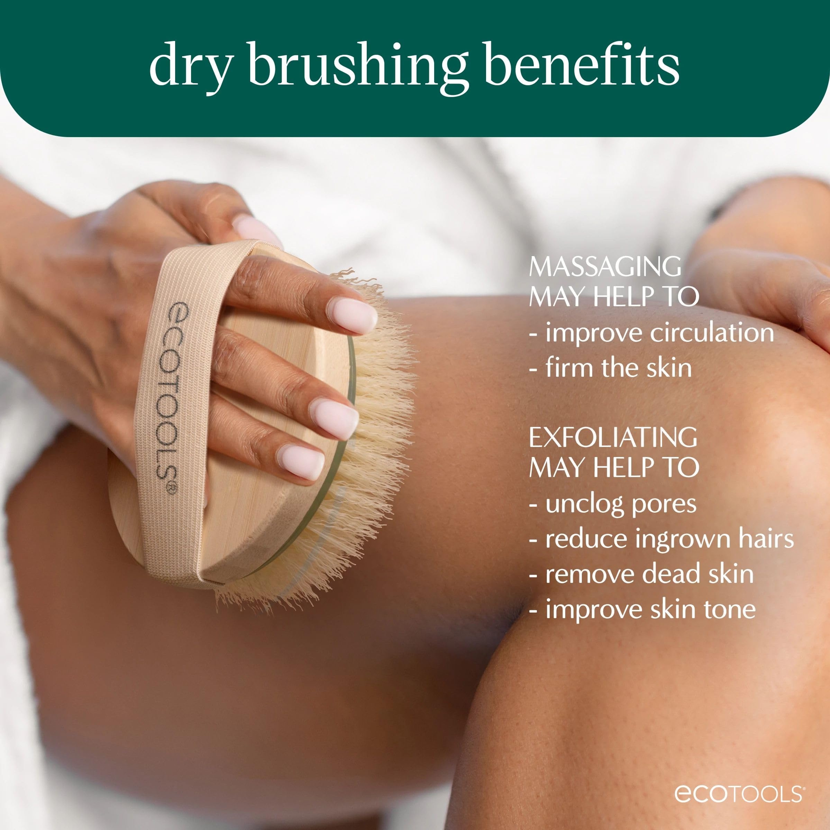 EcoTools Dry Body Brush, Pink, 1 Count - Body Scrub Brush for Dry Brushing, Smooth Skin 3