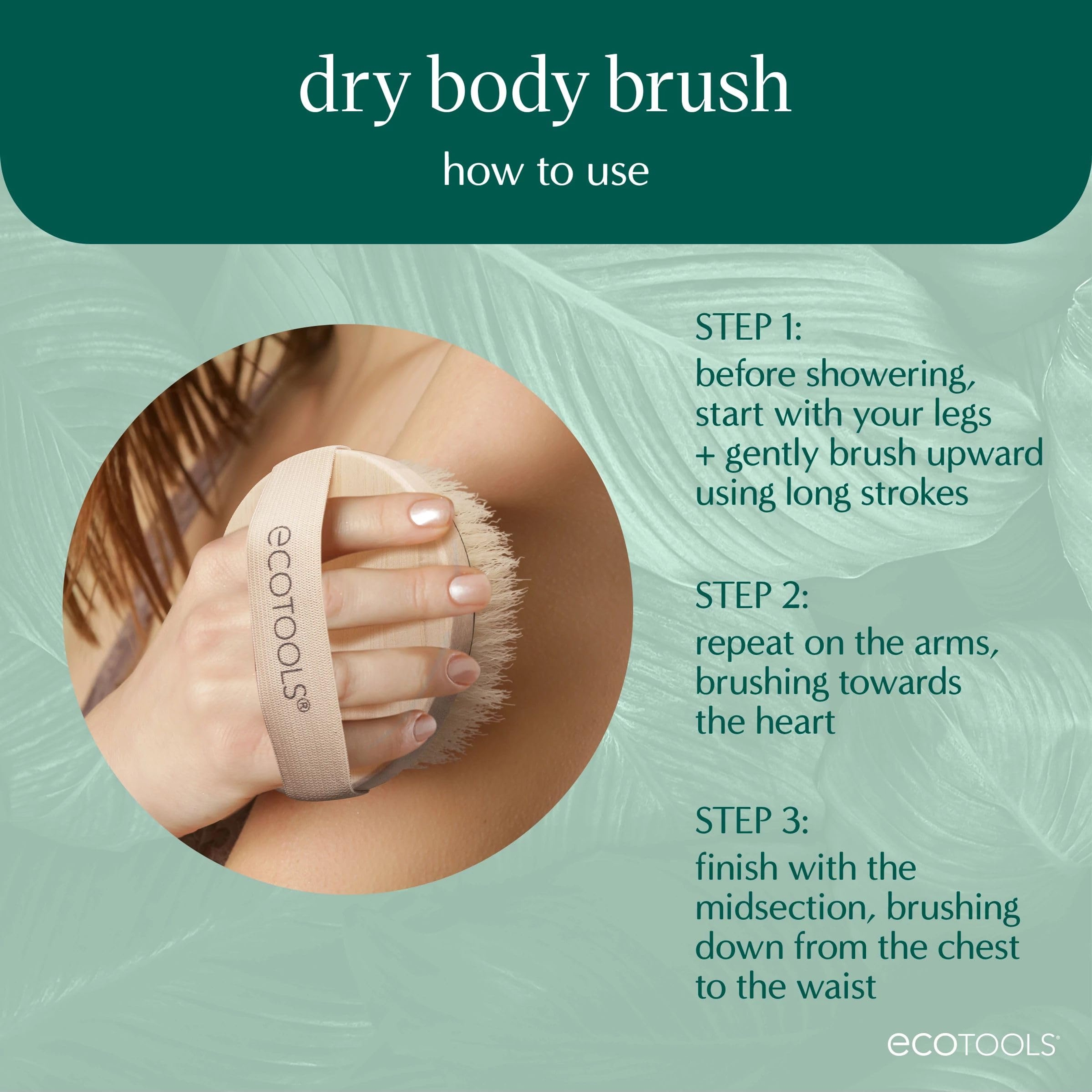 EcoTools Dry Body Brush, Pink, 1 Count - Body Scrub Brush for Dry Brushing, Smooth Skin 4