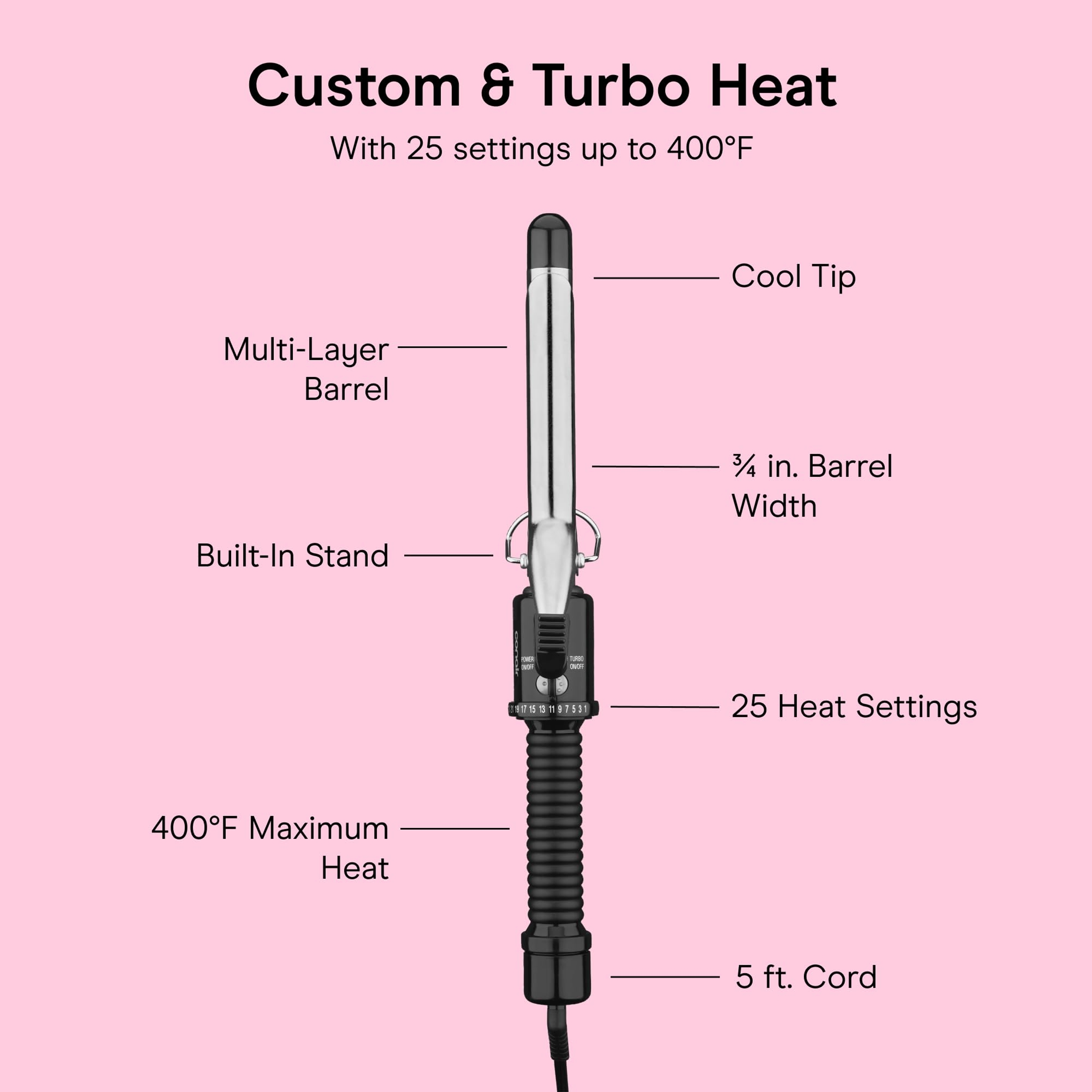 Conair Instant Heat Curling Iron, 3/4 Inch Barrel, 1 Count - Hair Curler with Multi-Layer Technology for Fine, Medium & Thick Hair 4