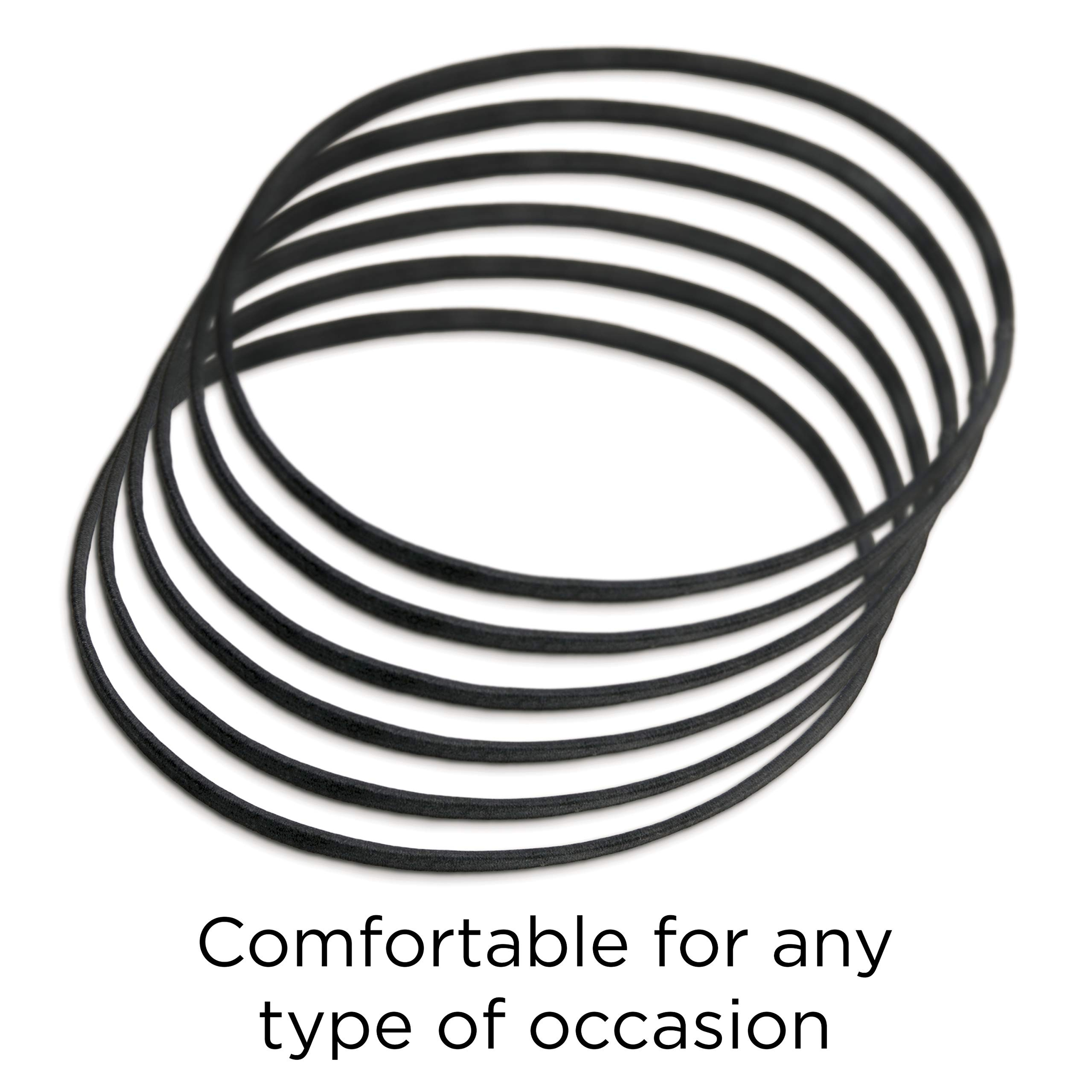 Goody Ouchless Thin Hair Flat Narrow Headwrap, Black, 6 Count - Gentle & Comfortable Hold 3
