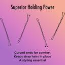 Goody SlideProof Bobby Pins, Metallic Blonde, 50 Count - High Gloss Bobby Hair Pins for Styling, Locks in Style 5