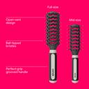Conair Grip & Lift Vented Hairbrush, 2 Count - Full-Size & Mid-Size Nylon Bristle Brushes for Blowout Styling, Colors May Vary 3