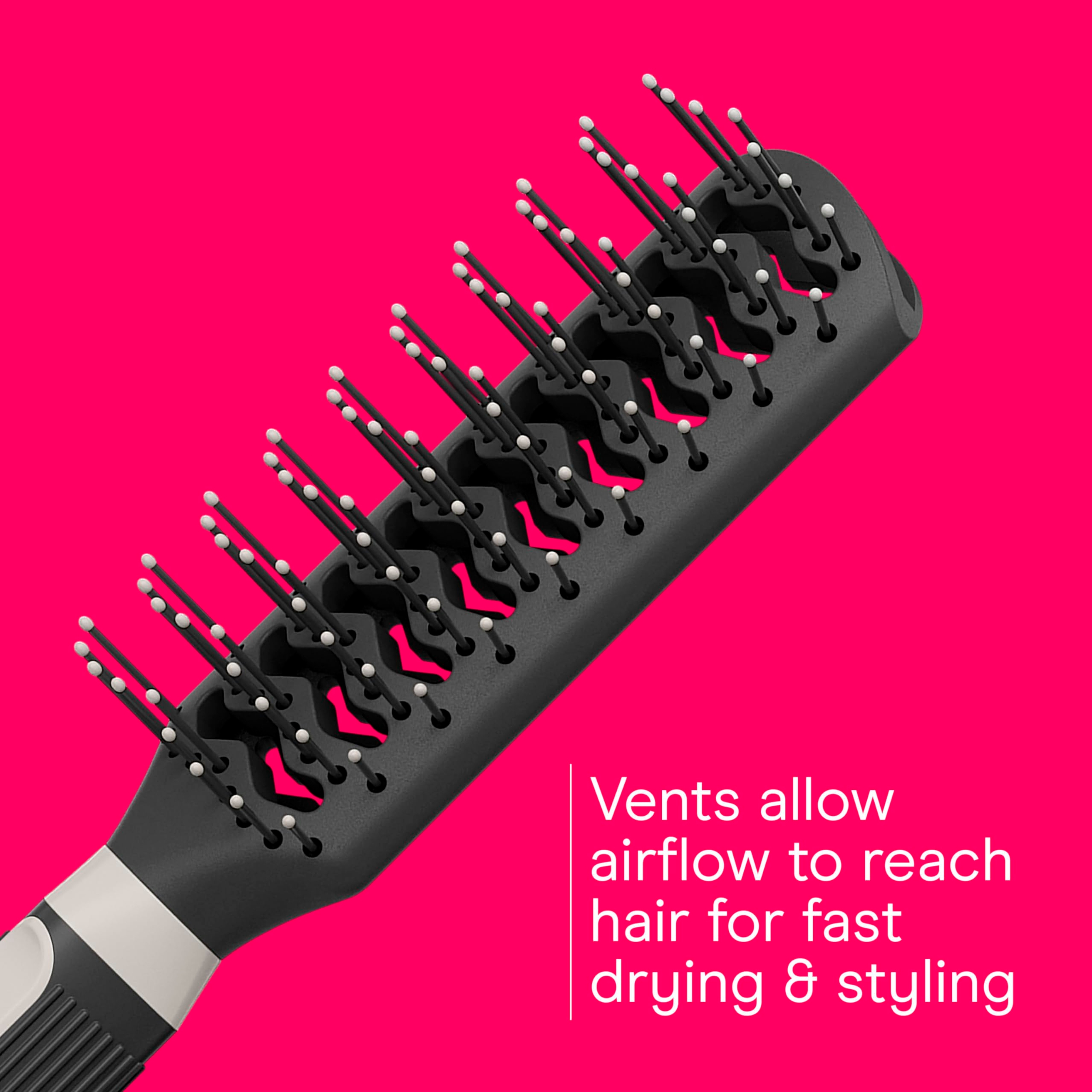 Conair Grip & Lift Vented Hairbrush, 2 Count - Full-Size & Mid-Size Nylon Bristle Brushes for Blowout Styling, Colors May Vary 4