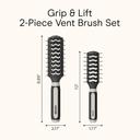 Conair Grip & Lift Vented Hairbrush, 2 Count - Full-Size & Mid-Size Nylon Bristle Brushes for Blowout Styling, Colors May Vary 9
